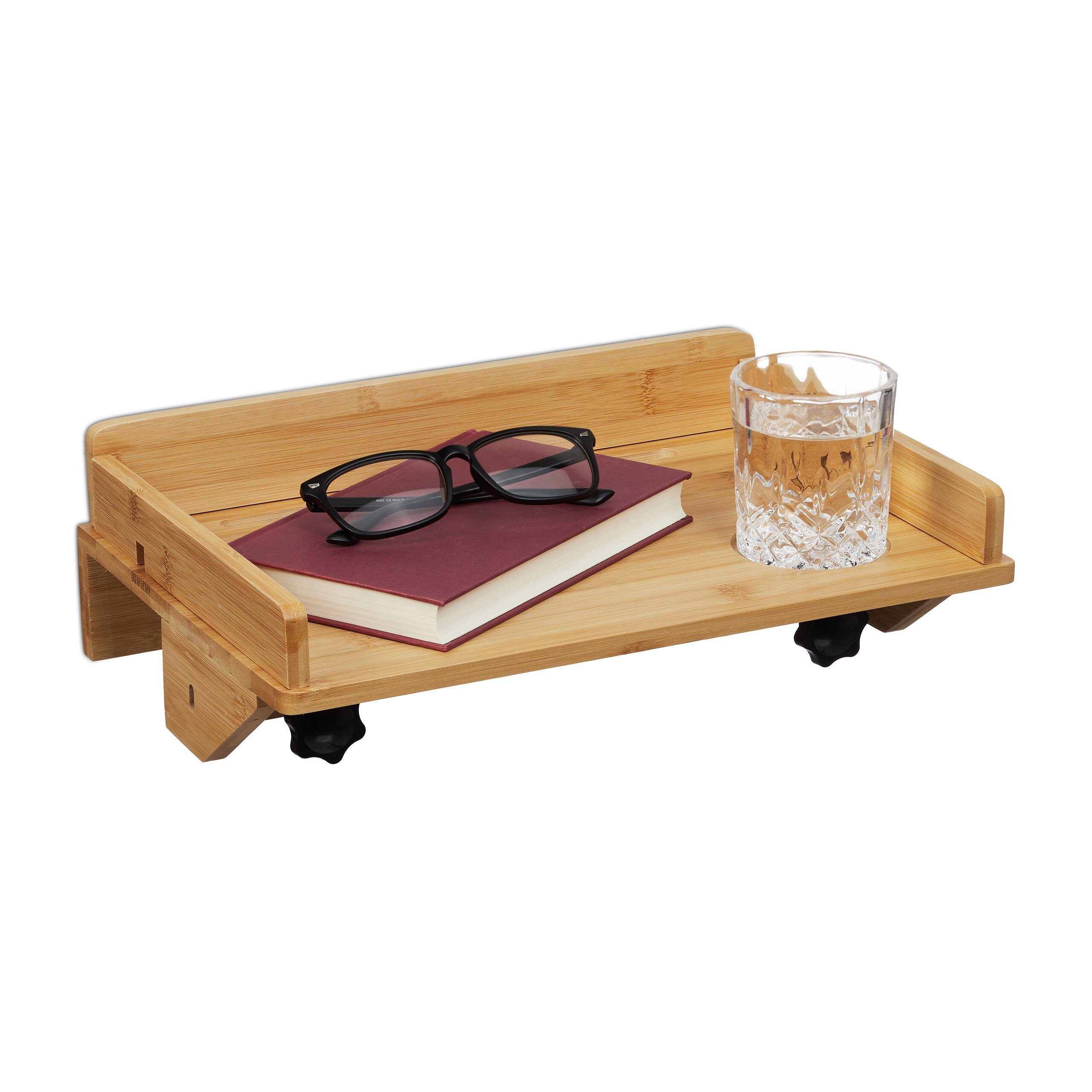 relaxdays Nachtkonsole Klemmbare Bettablage aus Bambus günstig online kaufen