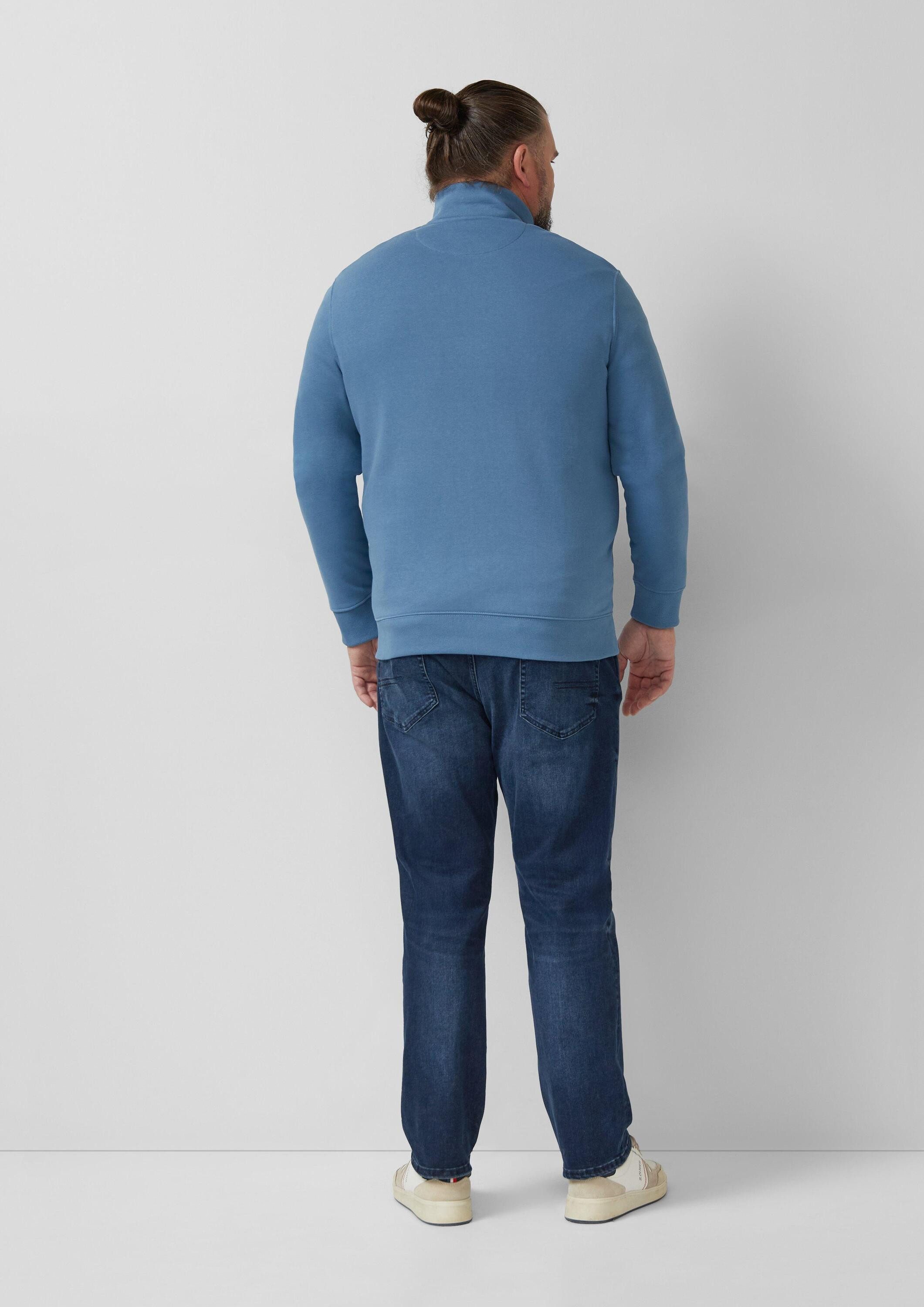 s.Oliver Sweatjacke Sweatshirt Jacke Sweatshirt-Jacke mit Stehkragen und Eingrifftaschen
