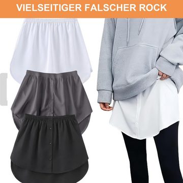 Daisred Sommerkleid Damen Blusenrock Hemdverlängerung Blusenverlängerung Rock( 3-tlg ) (Set)
