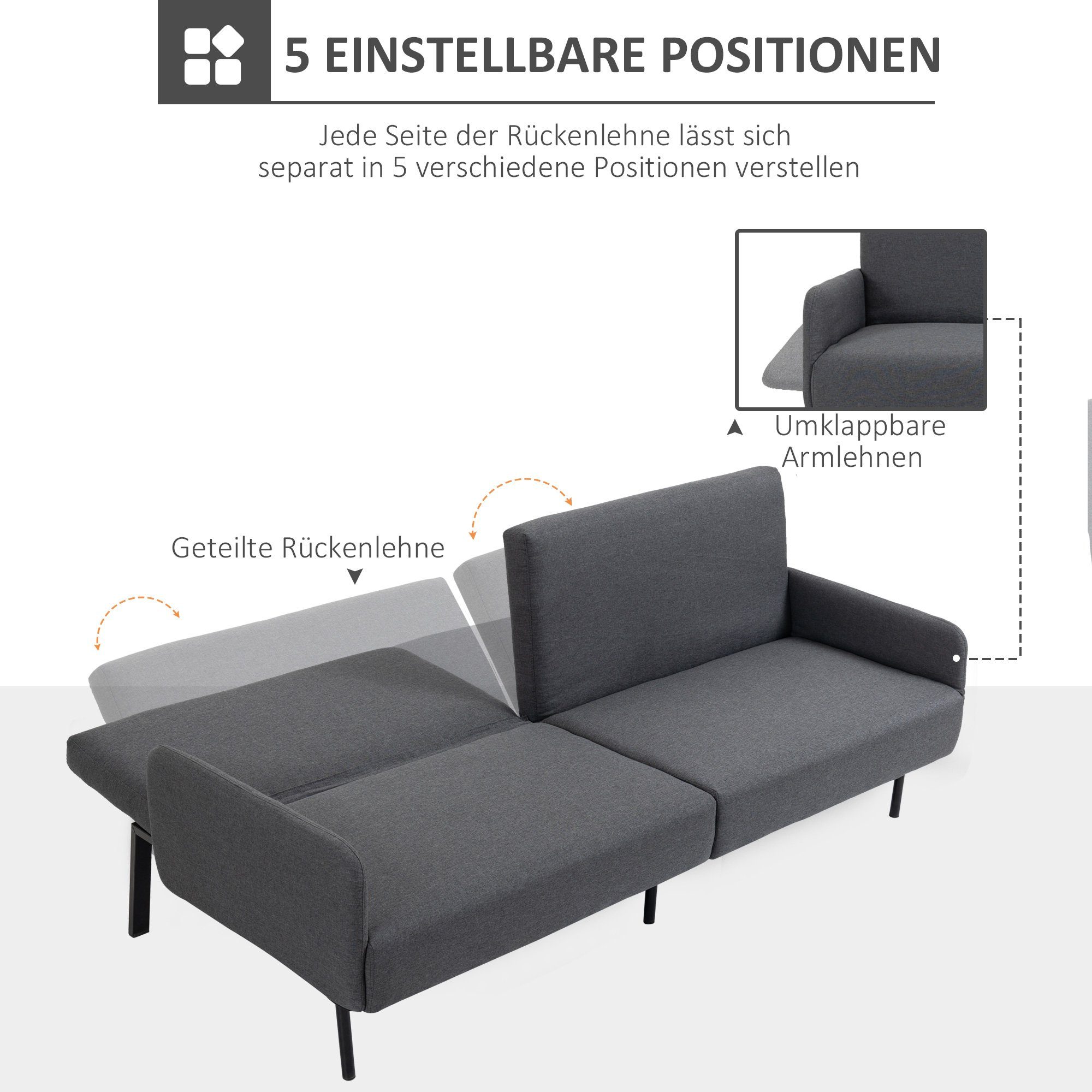 HOMCOM 2-Sitzer Sofabett