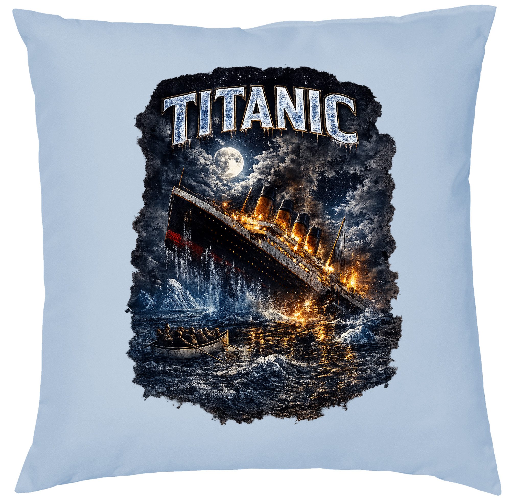 Blondie & Brownie Dekokissen Titanic Kissen Sailor Moon Anime Manga Süß Cozy Schiff Motiv Patch Pop, Titanic Nachtfahrt Patchkissen