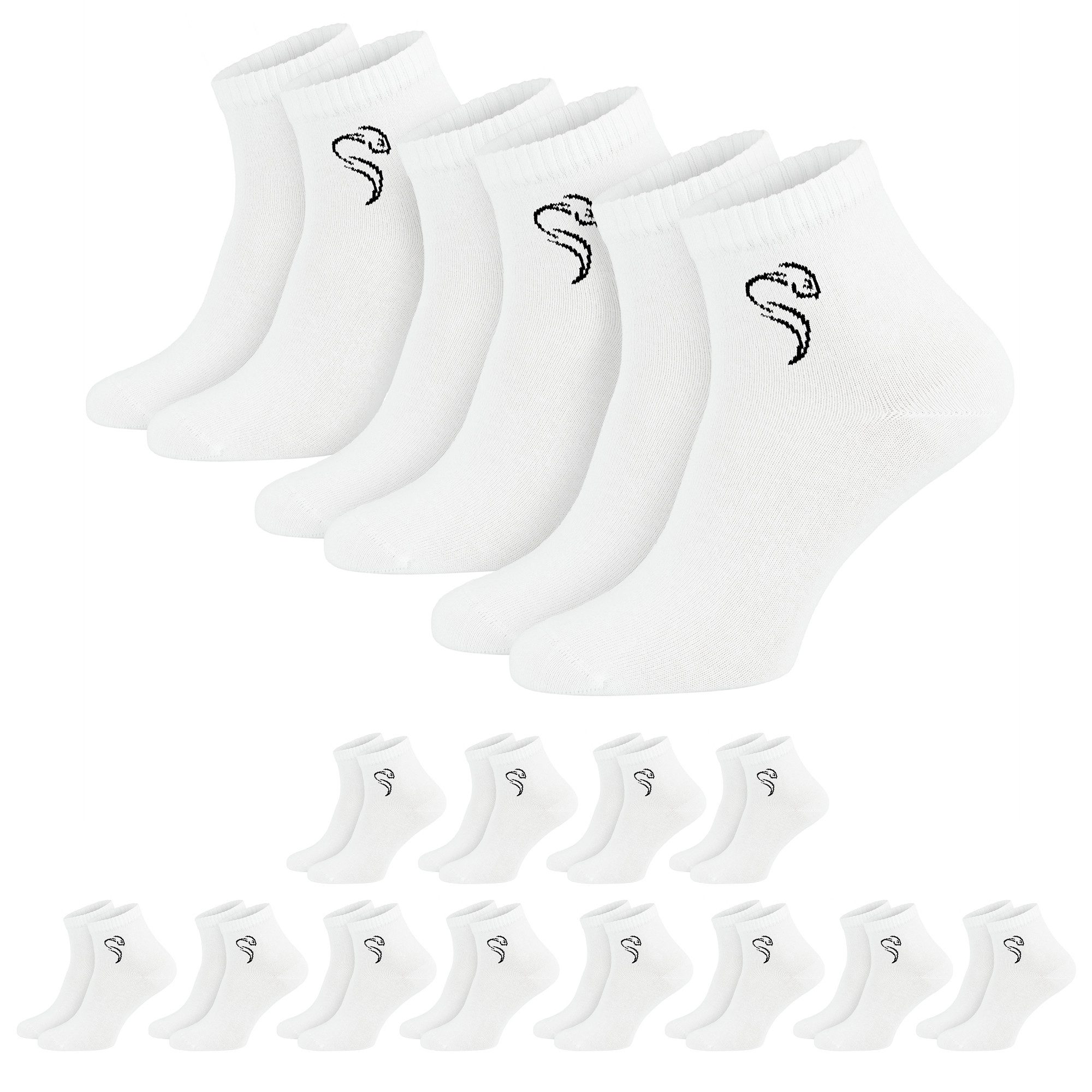 Sneakersocken Quarter Socken für Damen & Herren - halbhohe Sportsocken aus Baumwolle