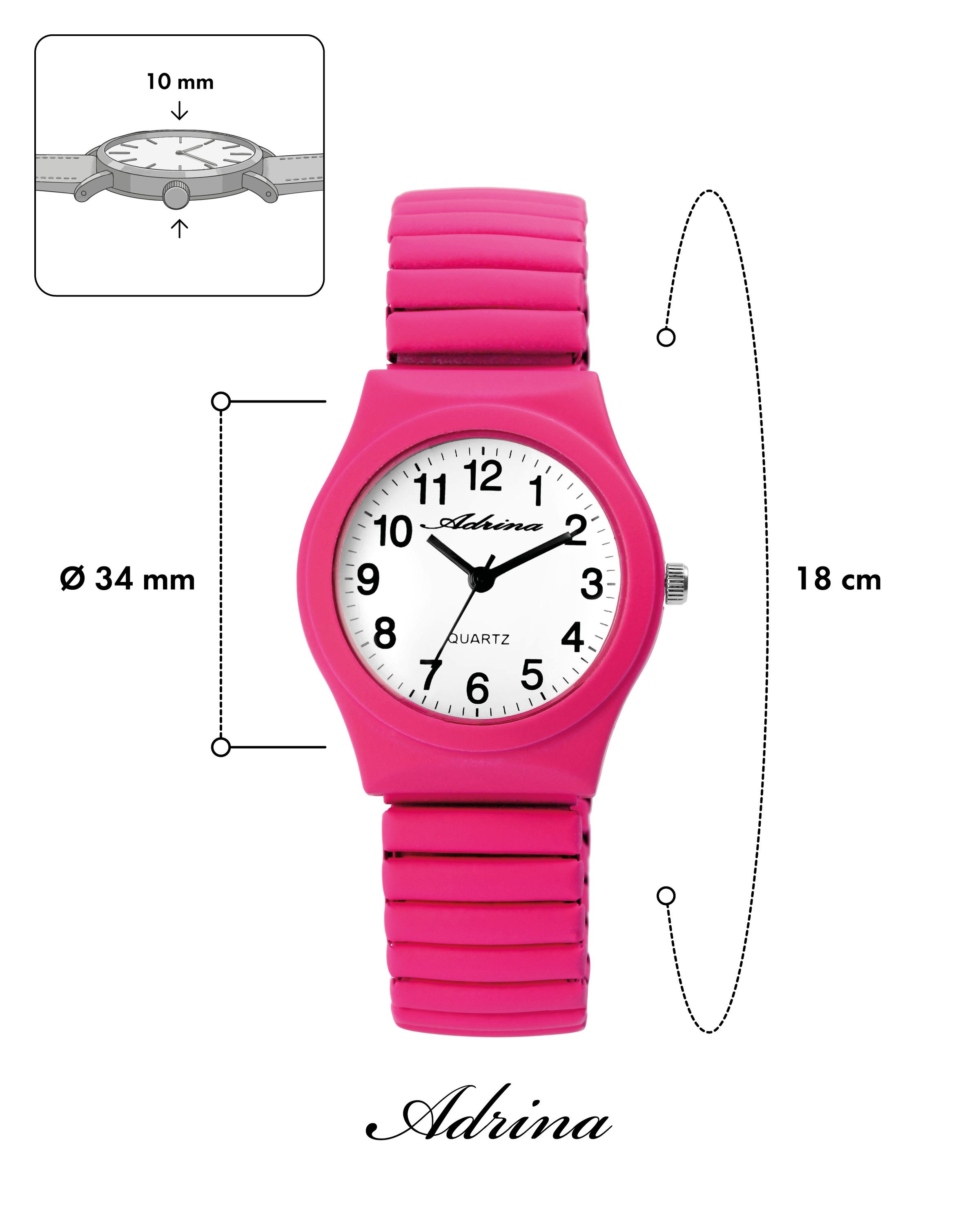 Adrina Quarzuhr Adrina Damenarmbanduhr mit Edelstahlzugband