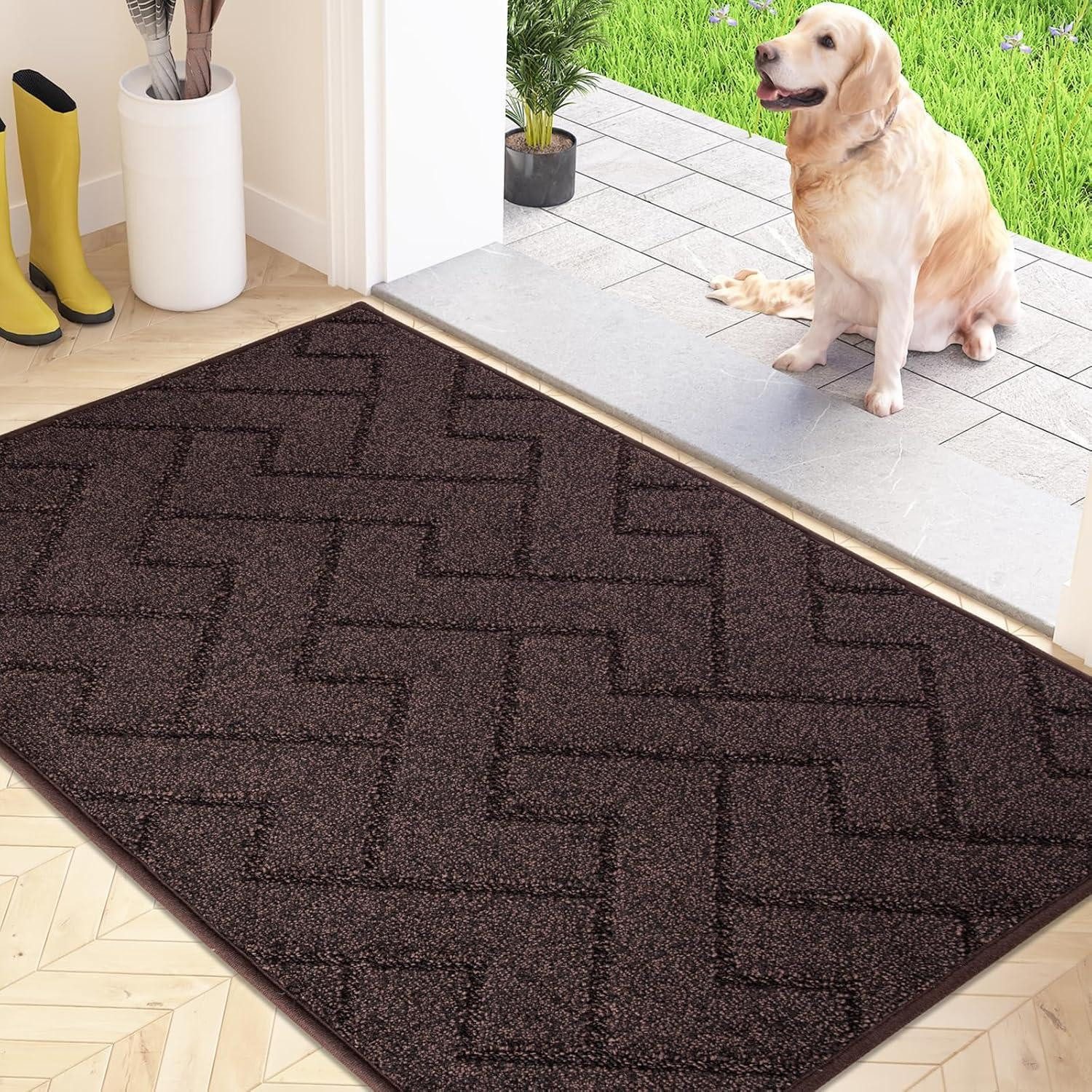 Fußmatte Schmutzfangmatte Türmatte 50 x 80 cm (Rechteckig) Dunkelbraun