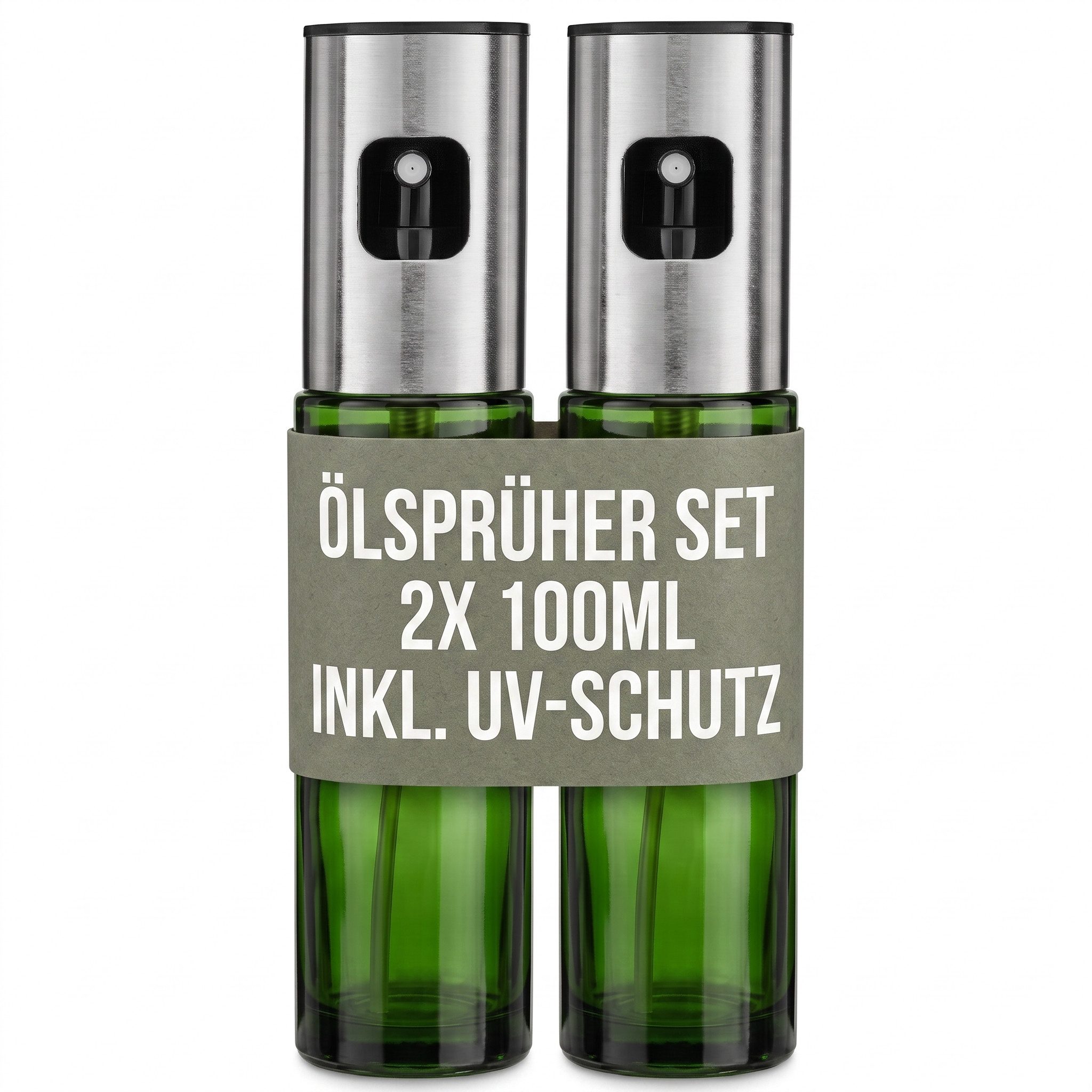LINFELDT Ölspender Ölsprüher Set 2x100ml Glas UV-Schutz Sprühflasche für Öl & Airfryer, (Set, 2-tlg., 2), UV-Schutz Glas