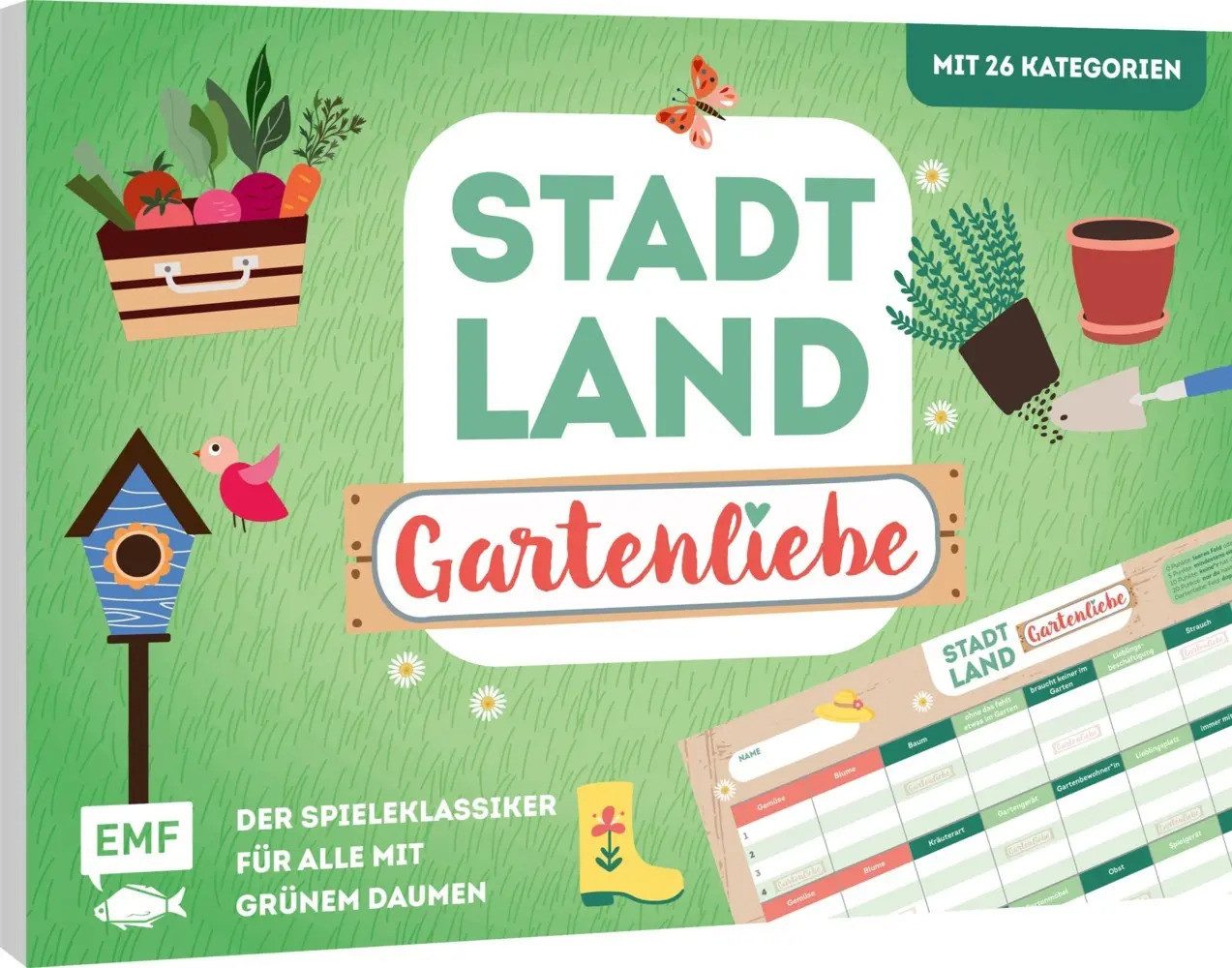 Spiel Stadt, Land, Gartenliebe - Der Spieleklassiker für alle mit grünem...