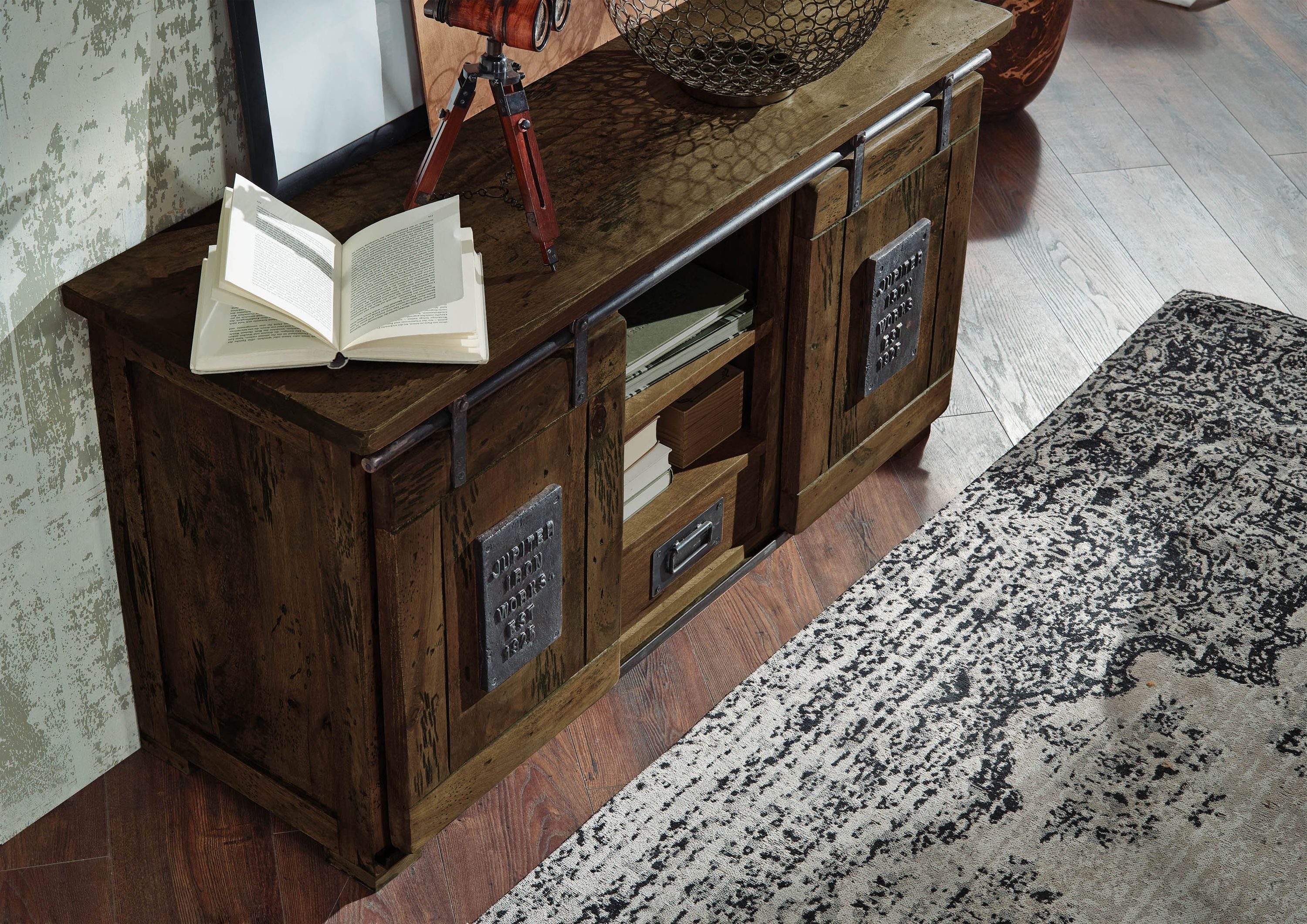 Massivmoebel24 Sideboard (Mango 128x45x70 braun lackiert günstig online kaufen