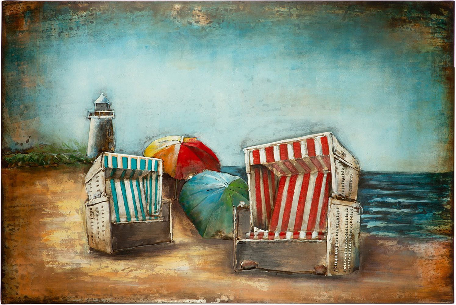 GILDE Leinwandbild Bild Strandkorb, Strandbilder (1 St)