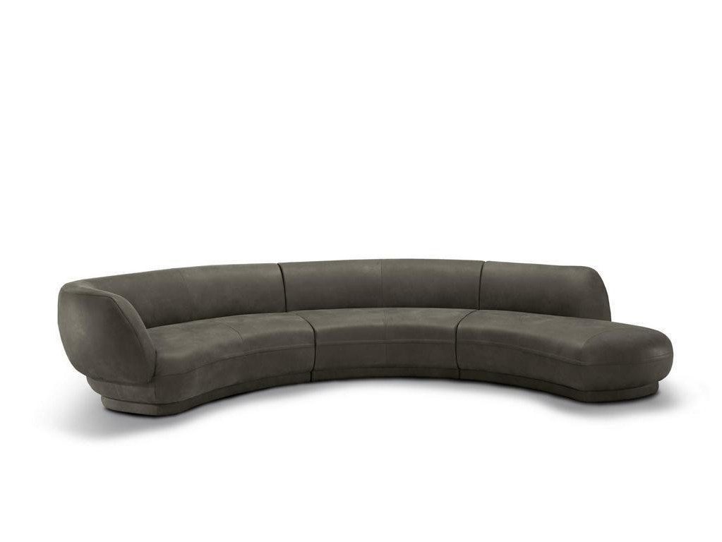 JVmoebel Sofa Rundsofa Eckcouch 6 Sitzer Couch Sofa Leder Luxus Möbel Rund, Made in Europa