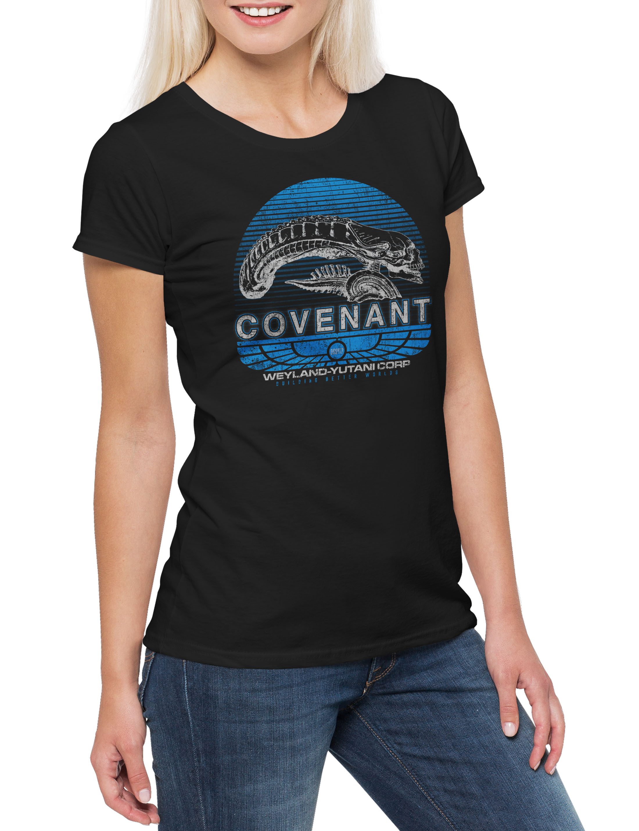 Print-Shirt Covenant Damen T-Shirt Prometheus USCSS Nostromo Alien Yutani Logo