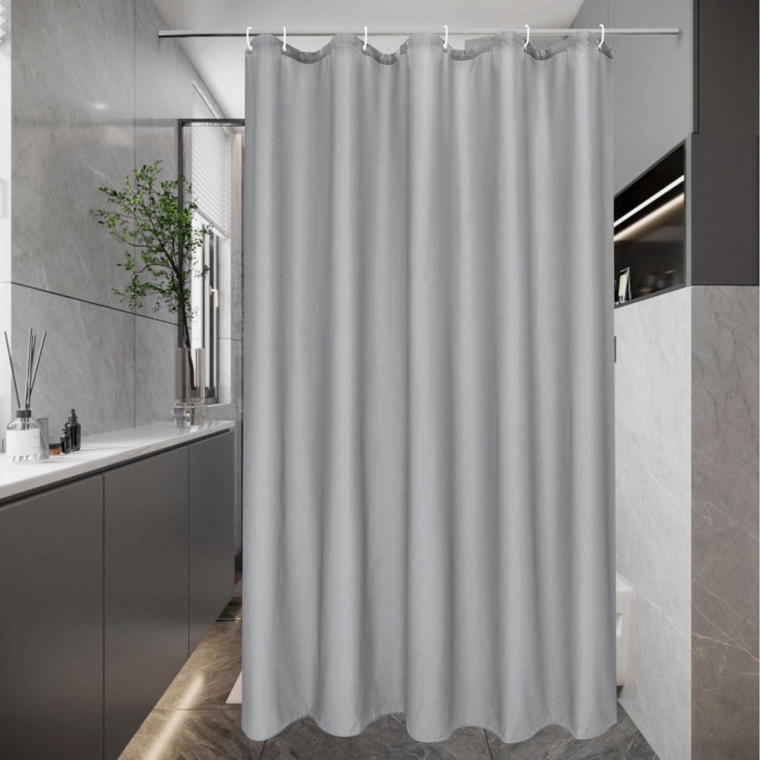 LuxusKollektion Duschvorhang Kleiner Duschvorhang 100x200 Grau Wasserdicht Antischimmel 6 Ringe Breite 100 cm