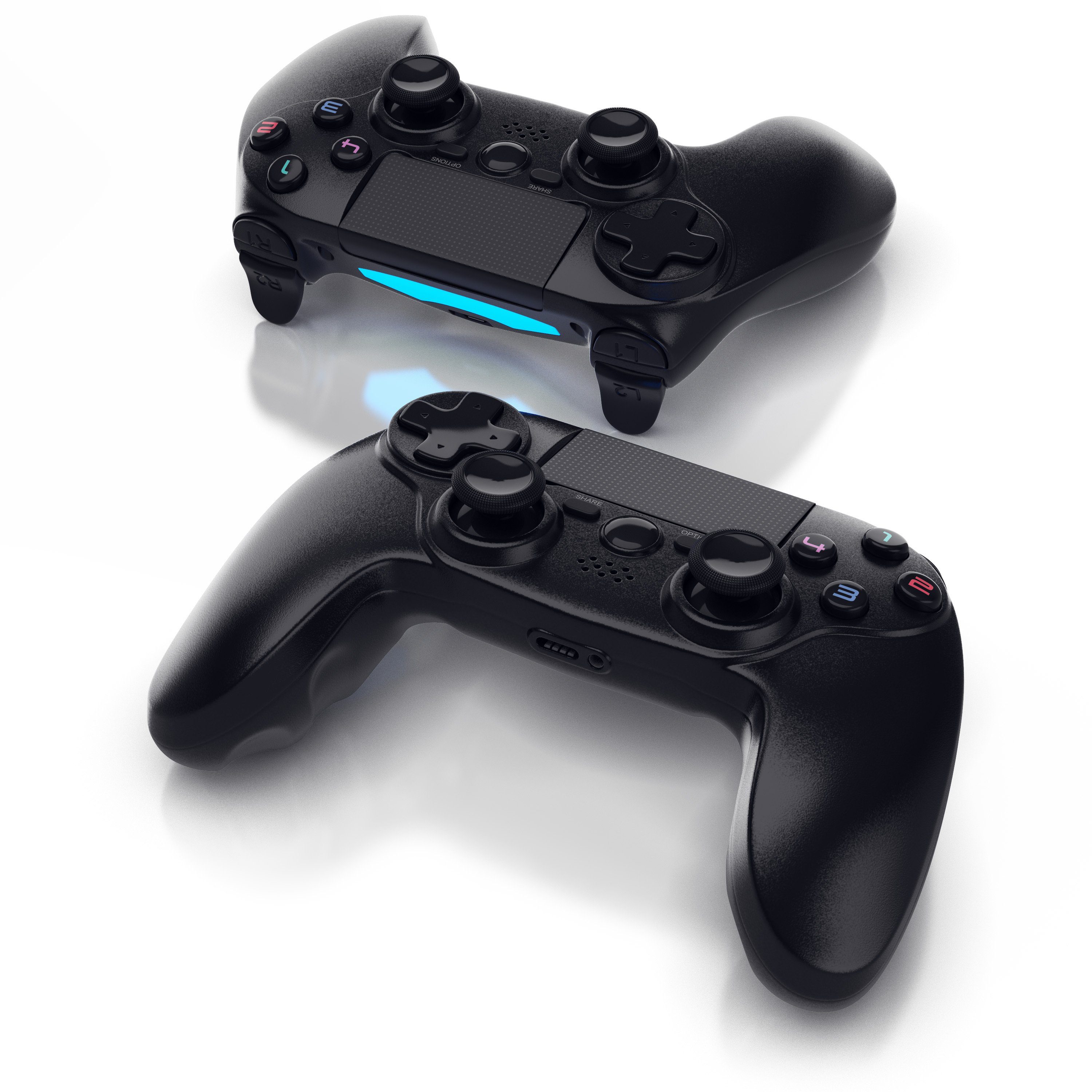 CSL Gaming-Controller (Spar-Set, 2 St., Wireless Gamepad für PS4 Touchpad, 3,5 mm AUX. Dual Vibration)