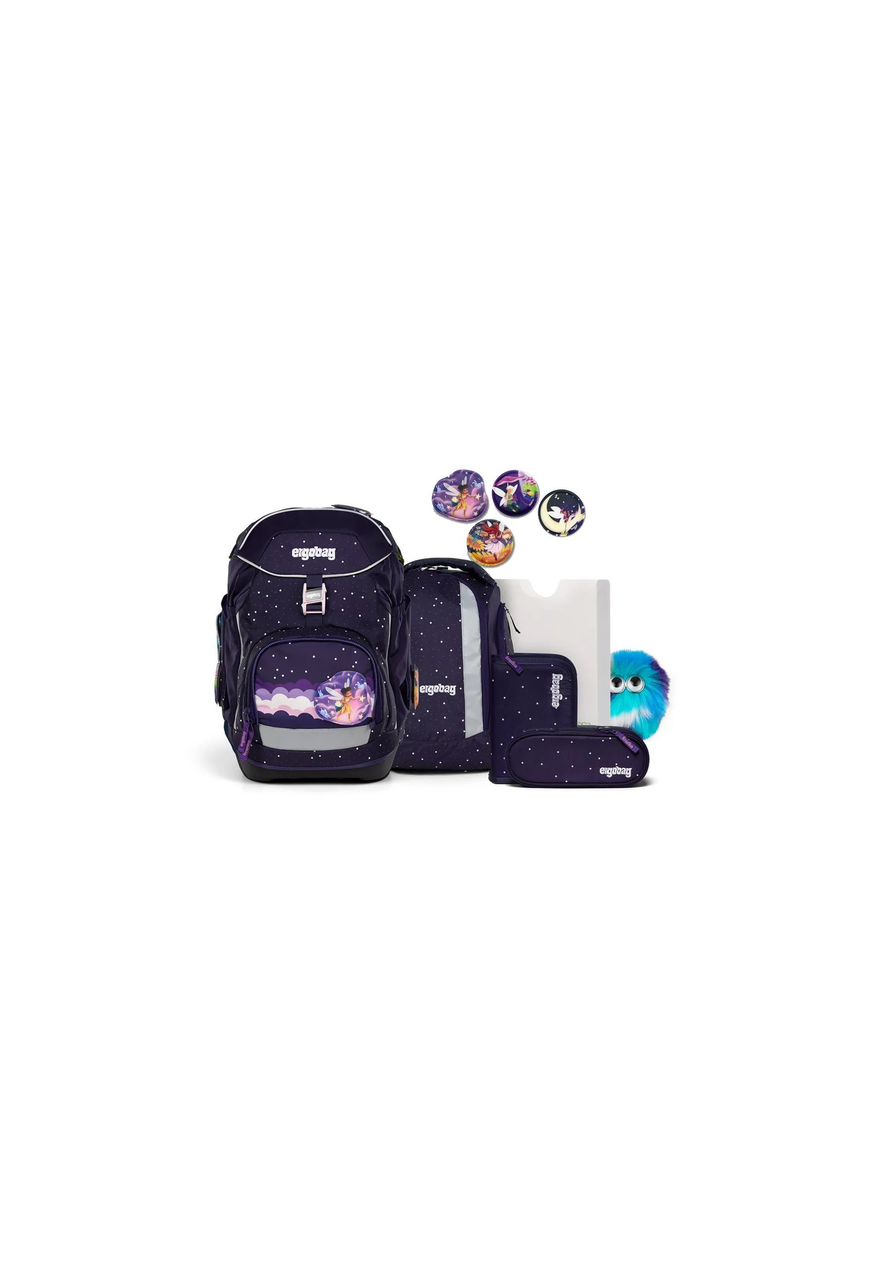 ergobag Schulranzen pack Set Bundle (7-tlg., 7-teiliges Set), größenverstellbares Rückensystem