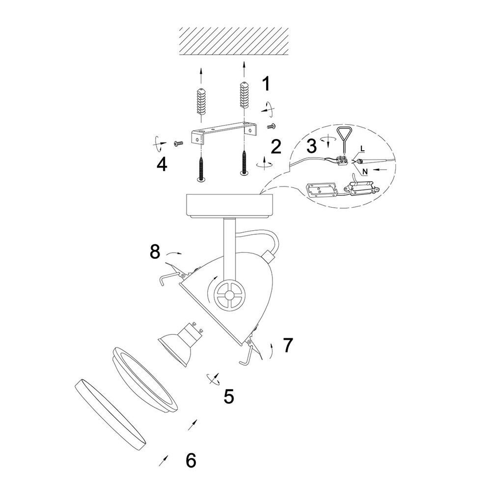 Leuchtmittel Deckenlampe Deckenspot, Holz Strahler Deckenleuchte etc-shop LED schwenkbar inklusive, Warmweiß, Spot Strahler-