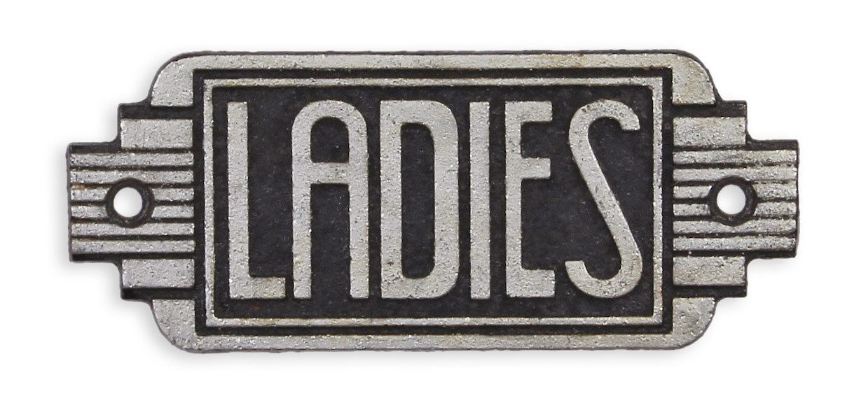 Aubaho Dekoobjekt Ein gusseisernes Kunst-Deco-Schild „Ladies“ Replikat Retro Design Deko