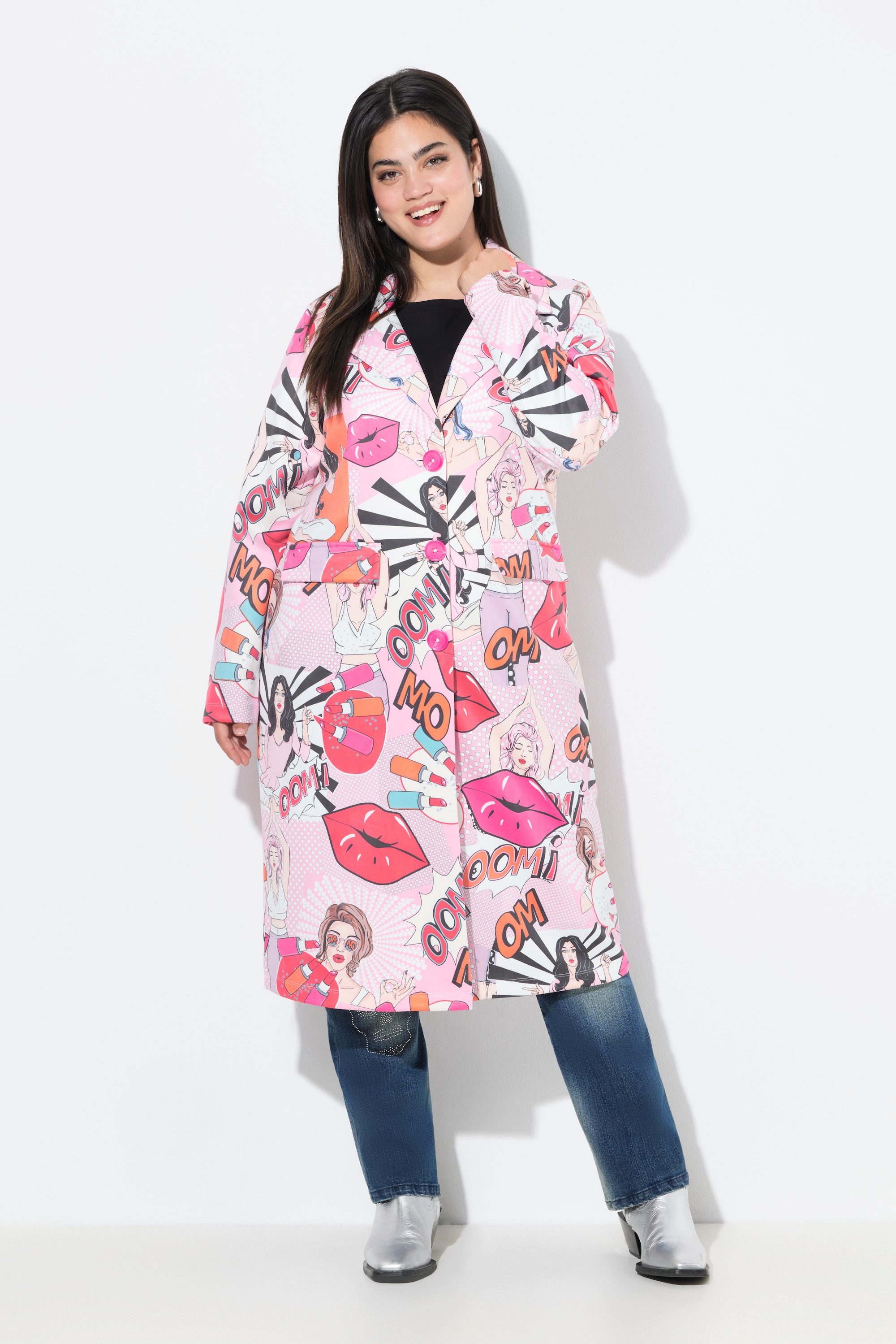 Angel of Style Blusenblazer Longblazer bequem Comic-Print günstig online kaufen