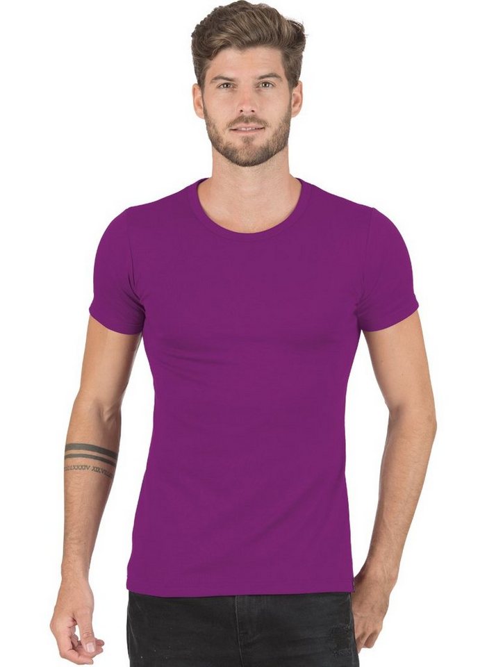 Trigema T-Shirt TRIGEMA T-Shirt aus Baumwolle/Elastan, 95 % Baumwolle,  Ringgarn supergekämmt, 5 % Elastan