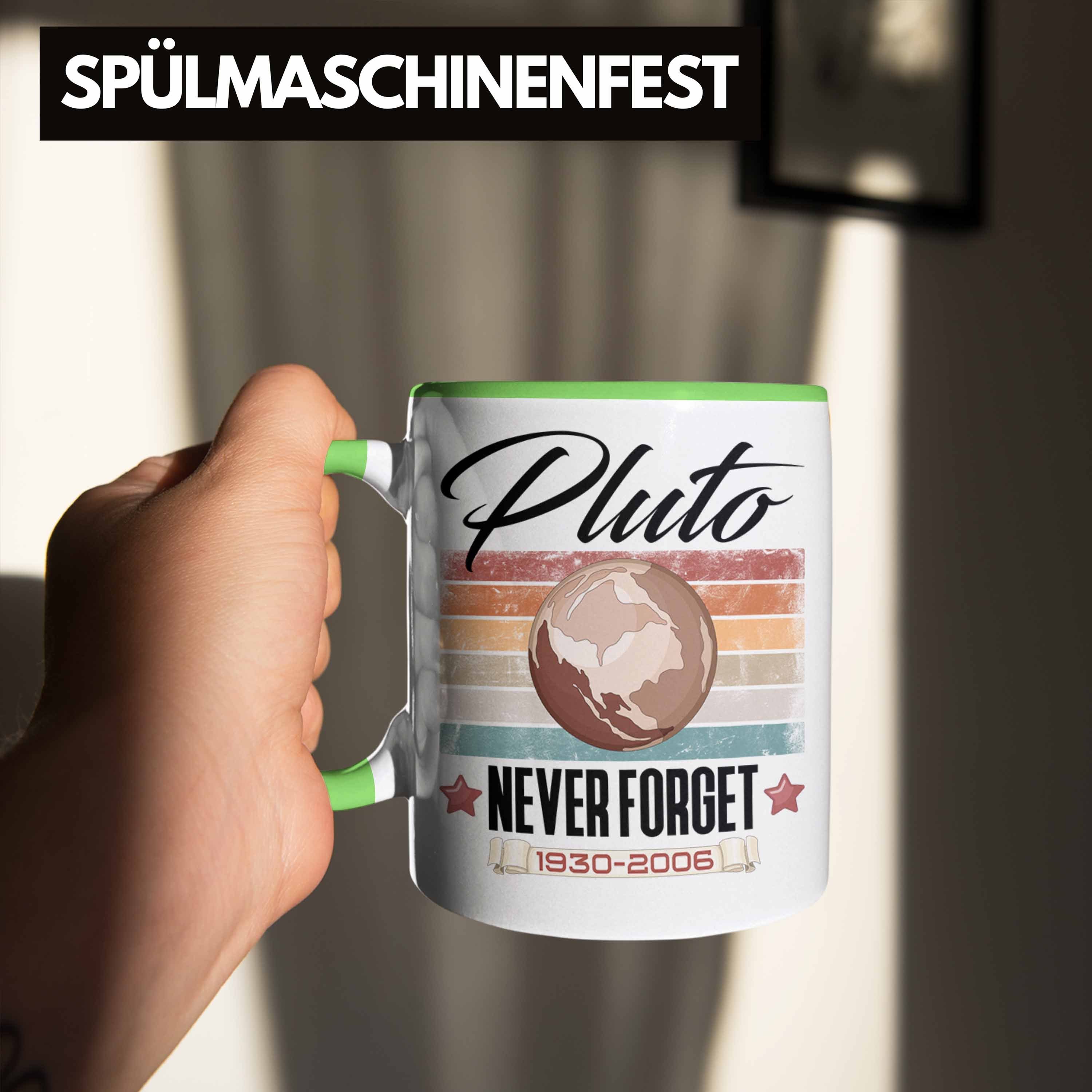 Lustiges Geschenk für Tasse Forget" Never "Pluto Tasse Grün Astronomie-Fans Trendation