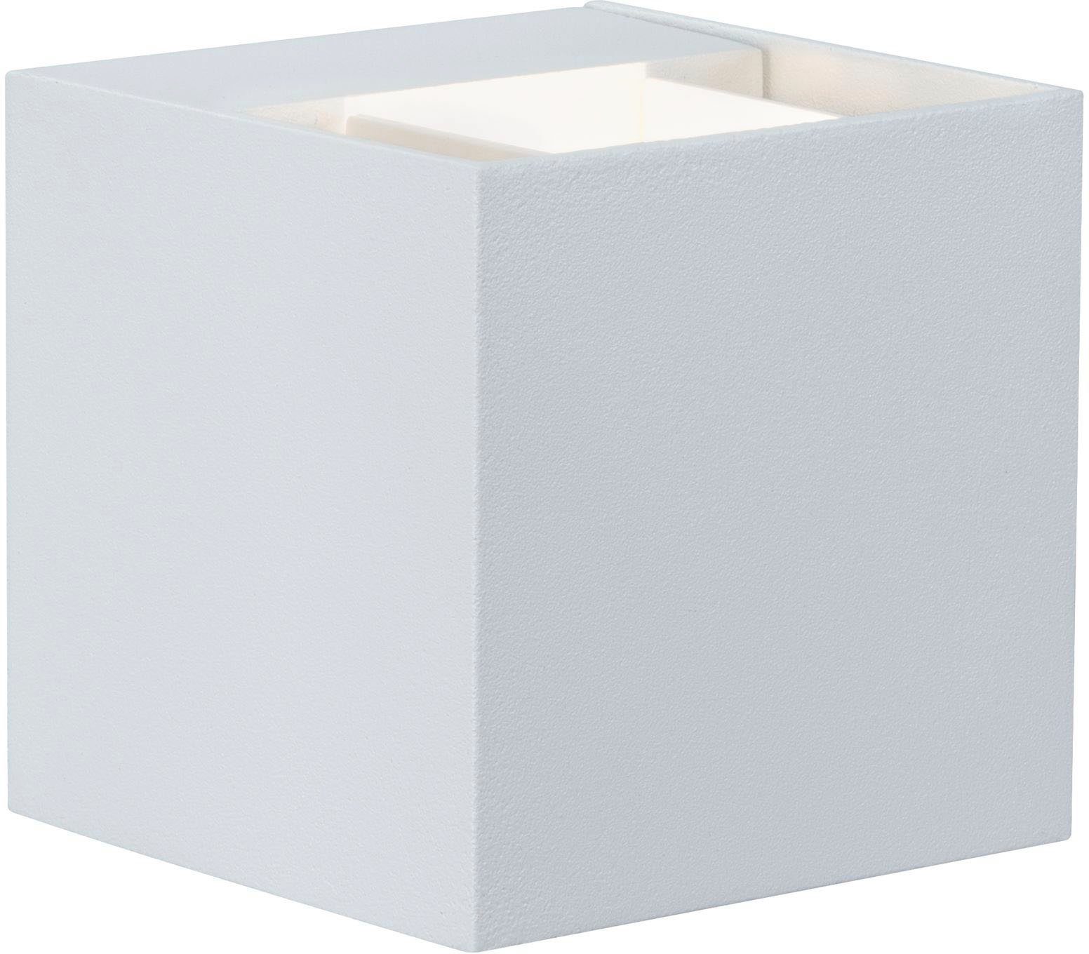 Paulmann LED Außen-Wandleuchte Outdoor 230V Cybo LED 2x3,5W 230V IP65 eckig 80x80mm Grau Aluminium, LED fest integriert, Warmweiß, Outdoor 230V Cybo LED 2x3,5W 230V IP65 eckig 80x80mm Aluminium