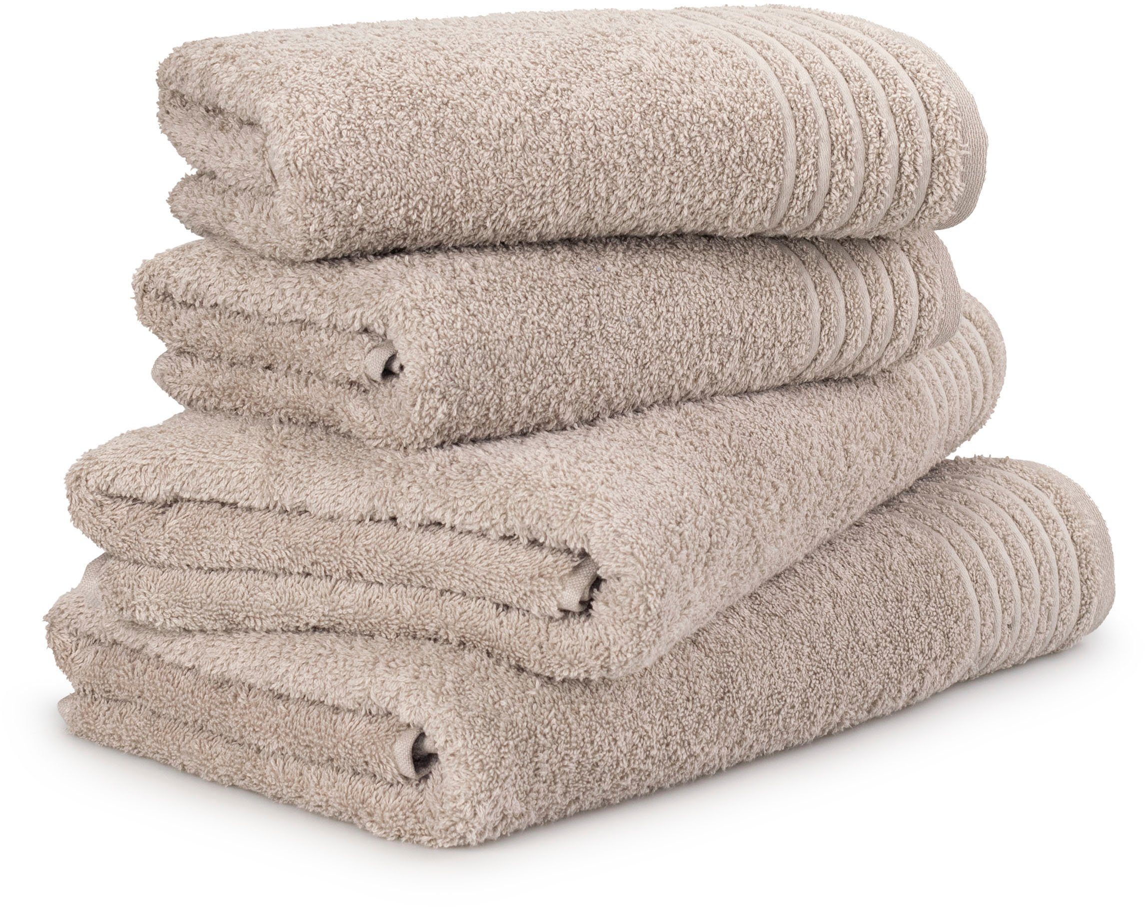 Möve Handtuch Set New Classic, Walkfrottier (4-St), 2x Hand- und 2x Duschtücher, 100% bester Baumwolle (480 g/m)