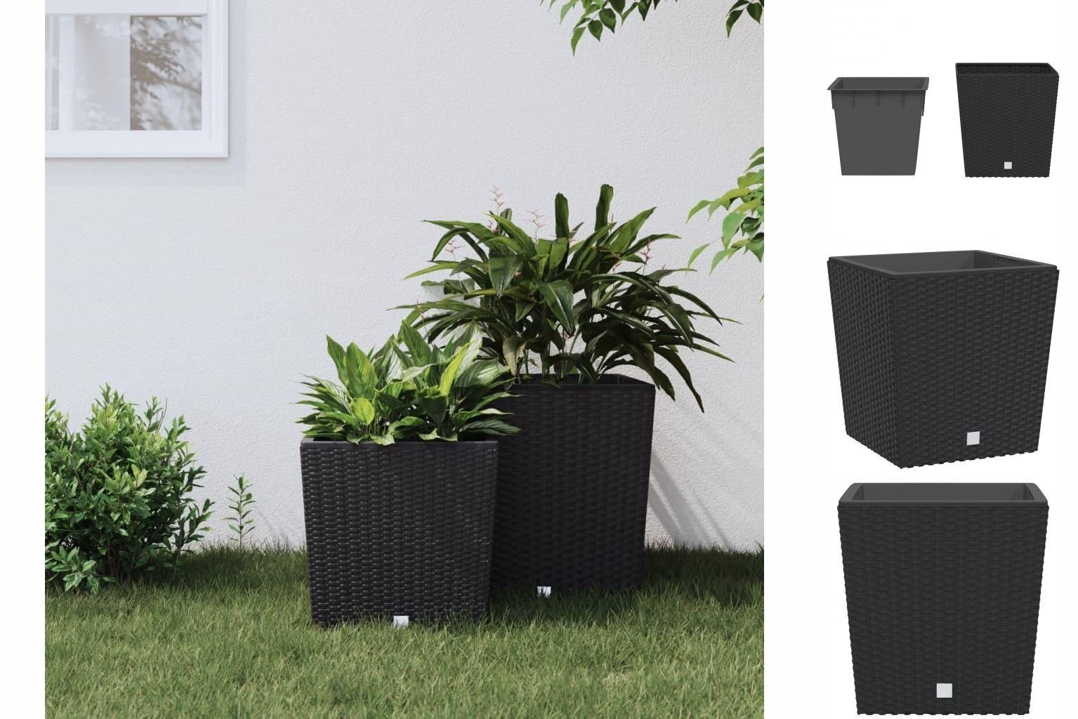 vidaXL Blumenkasten Pflanzkübel mit herausnehmbaren Einsatz Anthrazit