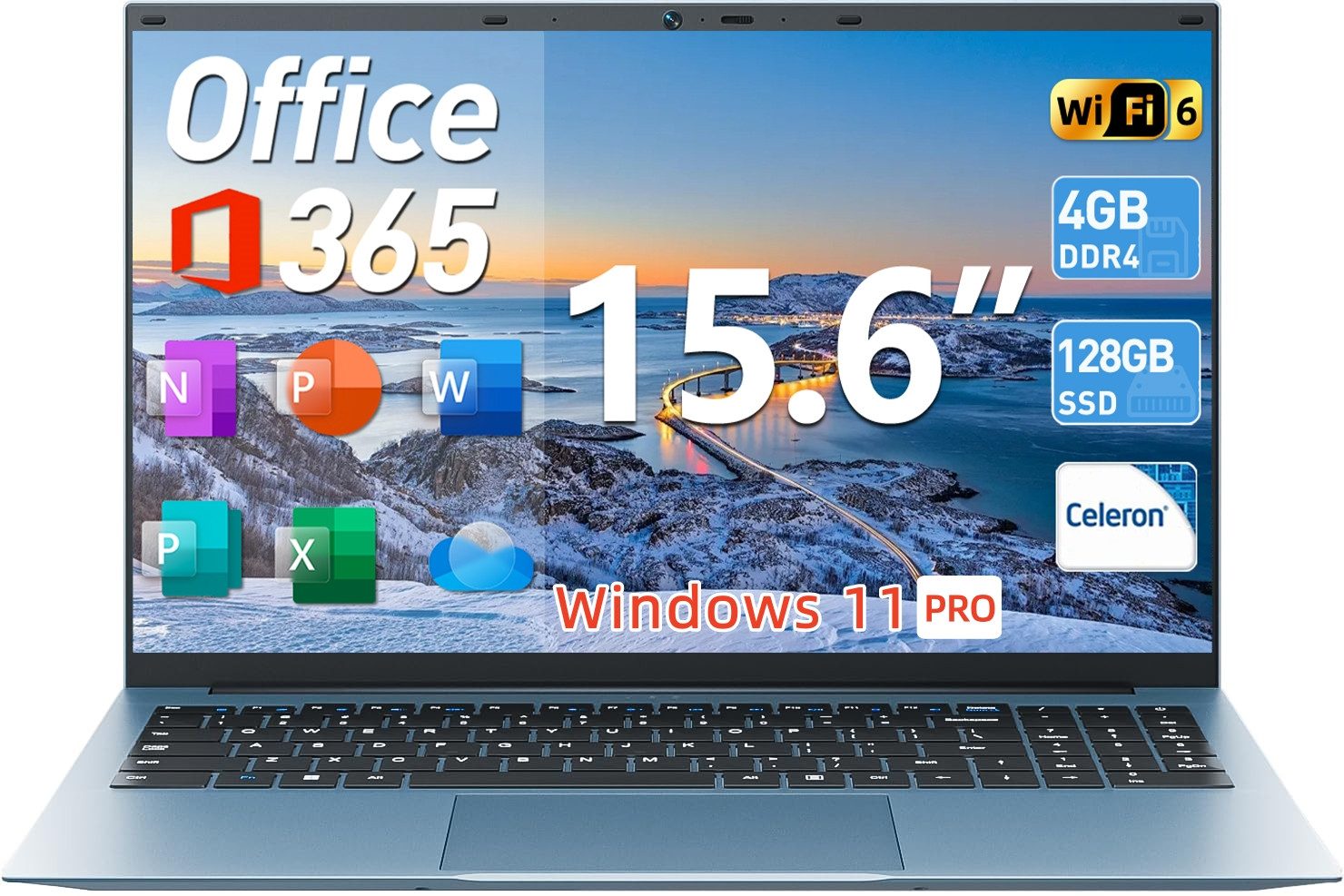 MENGHU 15,6" FHD Leistungsstarker Allround-Laptop Intel Celeron N5095 Wifi6 Notebook (Intel Celeron N5095, 4 GB, 128 GB SSD)
