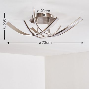 hofstein Deckenleuchte »Rivoira« dimmbare Deckenlampe aus Metall/Kunststoff in Nickel-matt, 3000 Kelvin, 28 Watt, 2152 Lumen