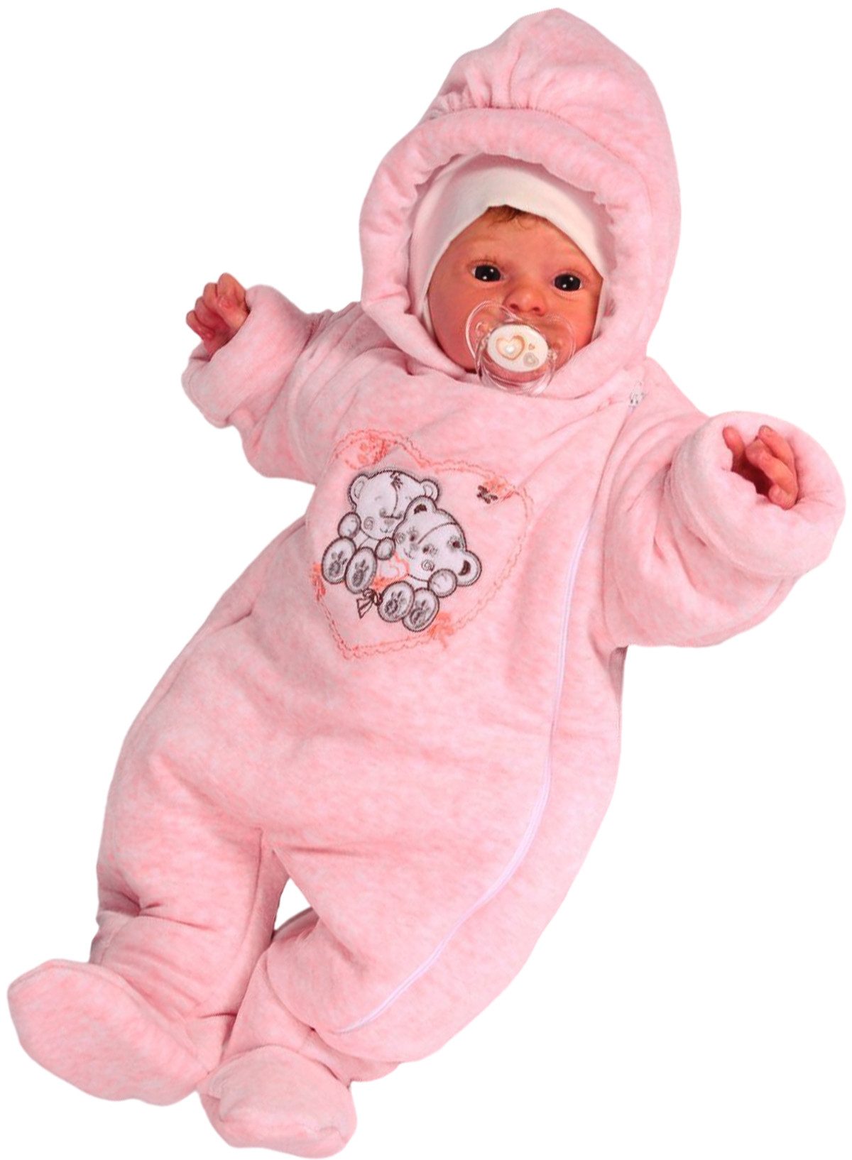La Bortini Schneeoverall Baby Wagenanzug Nickioverall Overall Schneeanzug mit Bären kuschelig weich