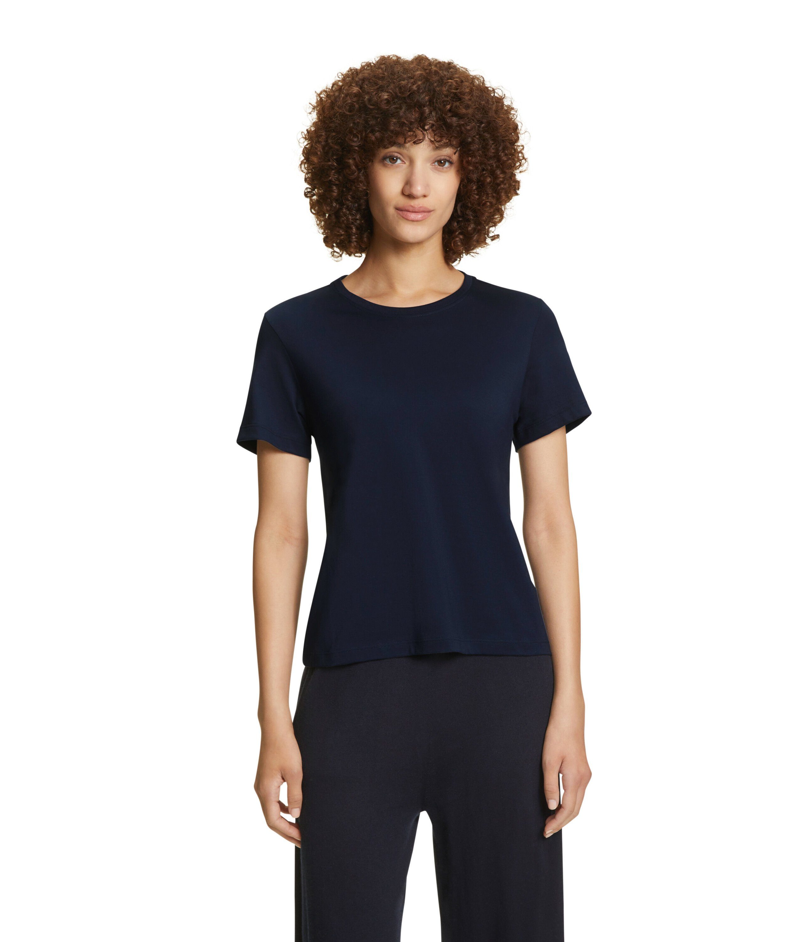 FALKE T-Shirt (1-tlg) aus hochwertiger Pima-Baumwolle space blue (6116)