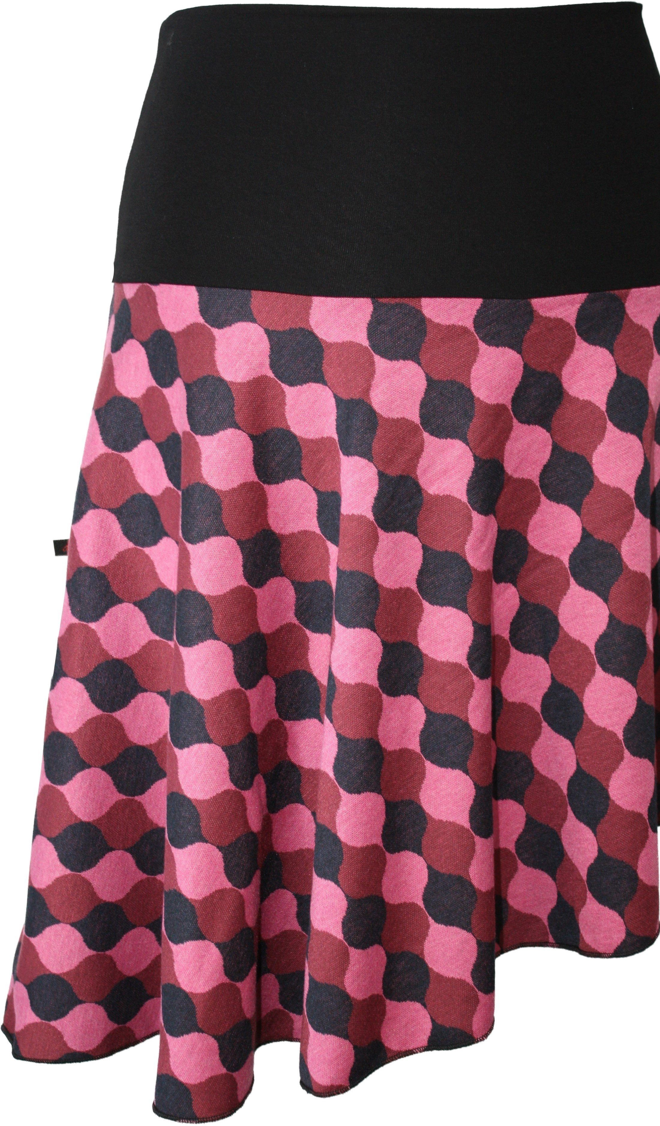 dunkle design Strickrock Asymmetrisch Feinstrick Mini Lila Pink Jerseybund
