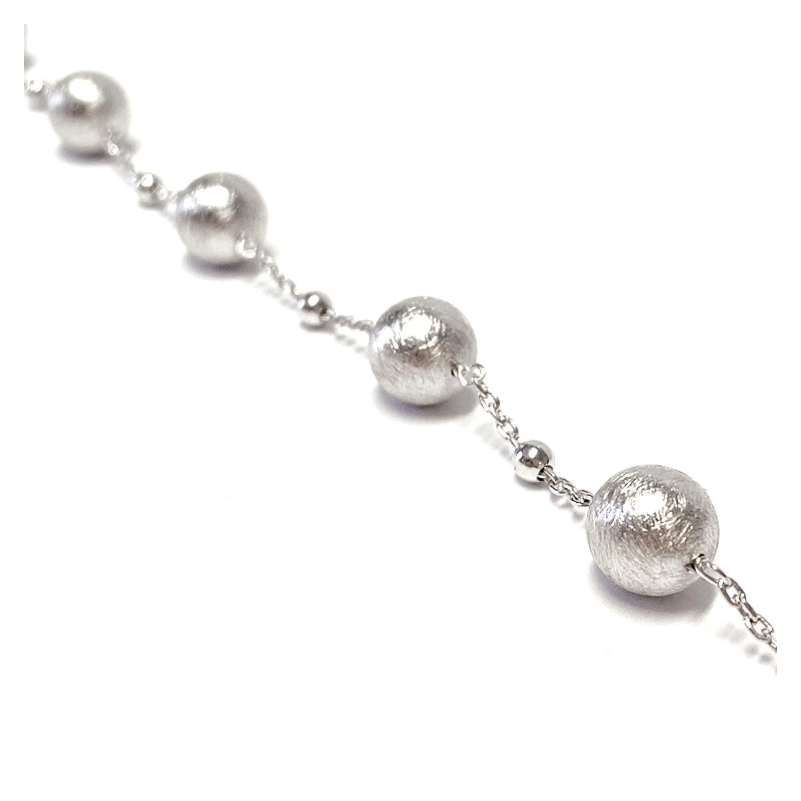 Silberarmband herrliches Kugelarmband in 925/- Sterling Silber rhod matt 18 u 20 cm