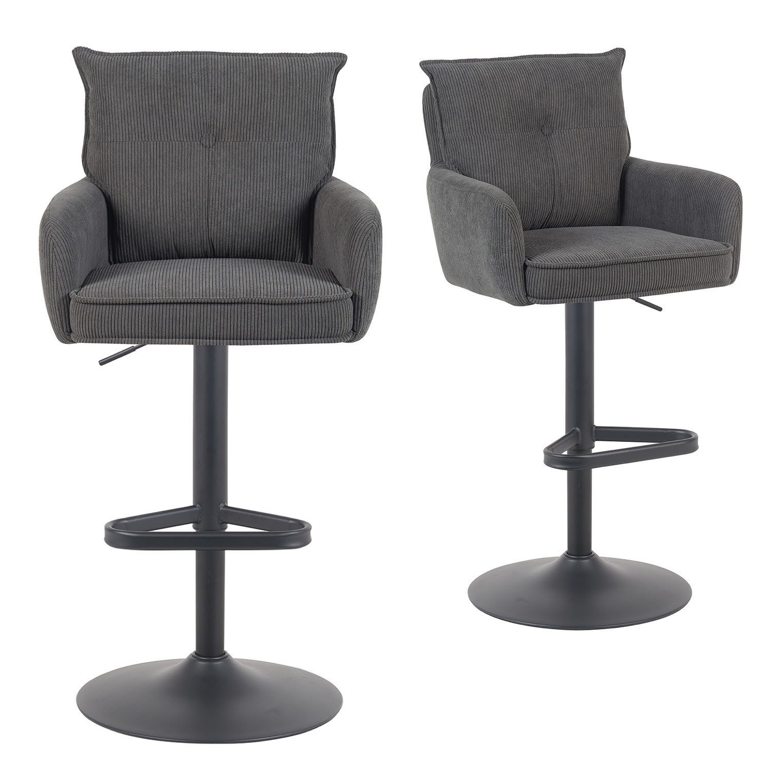 DUBI Möbel Barhocker Kira 2er-Set, Chrom, 360° drehbar, höhenverstellbar im günstig online kaufen