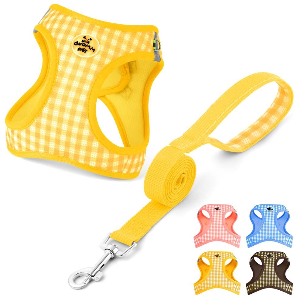Ledander Hunde-Geschirr Hundegeschirr Leine Set für Hunde, Atmungsaktive Step-In Geschirr, aus Mesh mit gepolsterter Weste Anti Zug Reflektierend Verstellbar