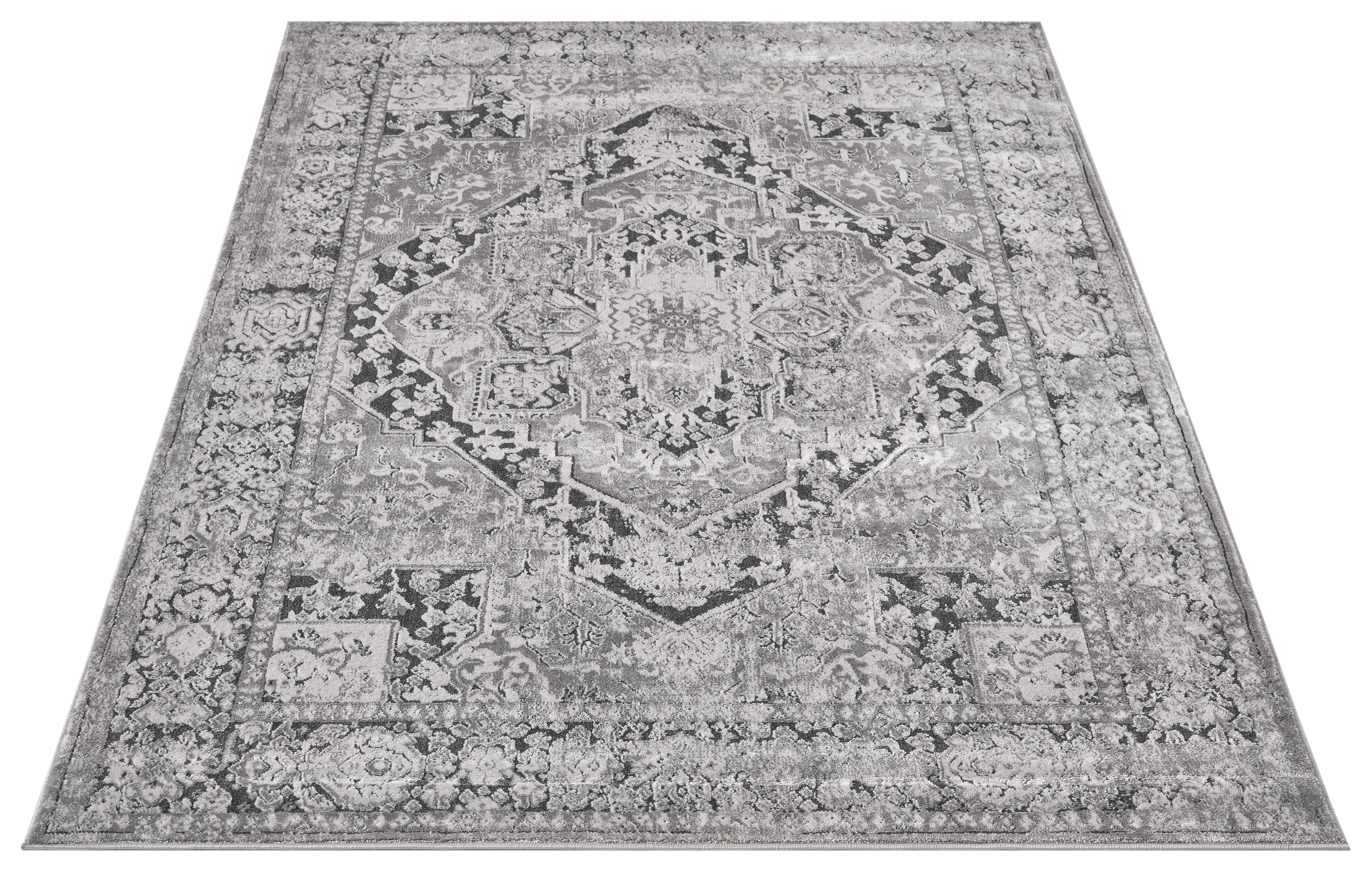 OTTO home Teppich Kylan, Hoch-Tief-Struktur, dezenter Glanz, rechteckig, Höhe: 9 mm, Schrumpf-Garn-Effekt, im Vintage-Look, dichte Qualität, Wohnzimmer