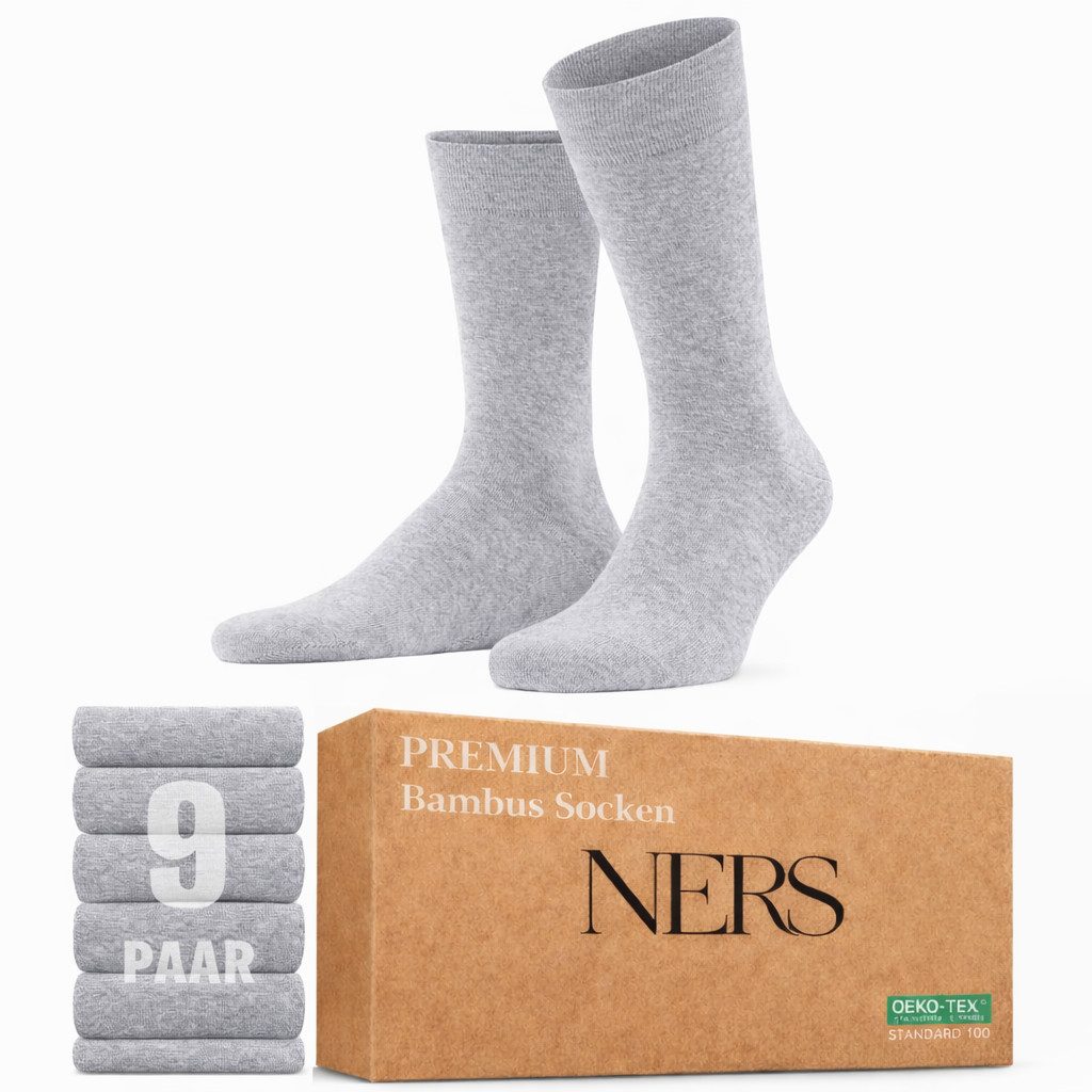 Basicsocken 6 Paar Socken aus Bambus Damen & Herren, ohne Naht, Komfortbund