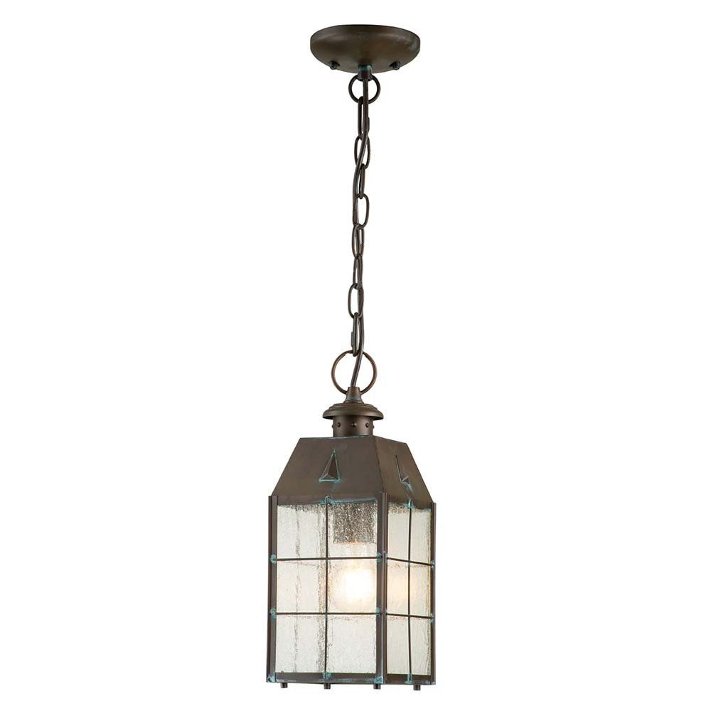 Elstead LIGHTING Außen-Deckenleuchte, Leuchtmittel nicht inklusive, Pendellampe Hängeleuchte Außenleuchte Deckenleuchte Messing Glas D