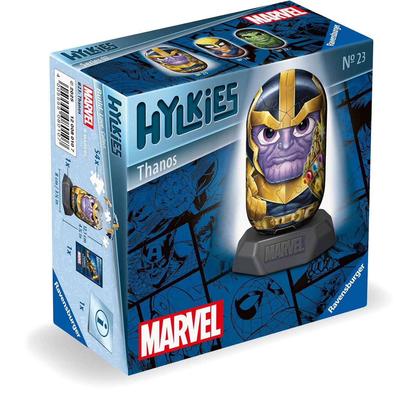 Ravensburger Puzzle 54 Teile 3D Puzzle Hylkies Marvel Heroes Thanos Sammelfigur 12008010, Puzzleteile