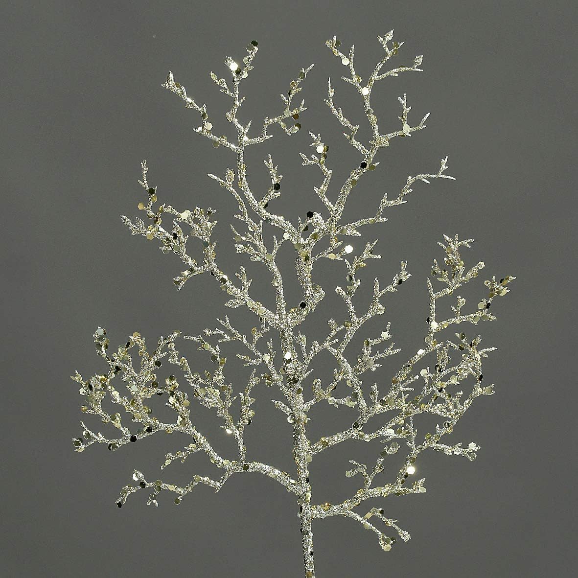 Kunstzweig Künstlicher Korallenzweig Korallenblatt Gold/Platin Glitter 3Stü günstig online kaufen