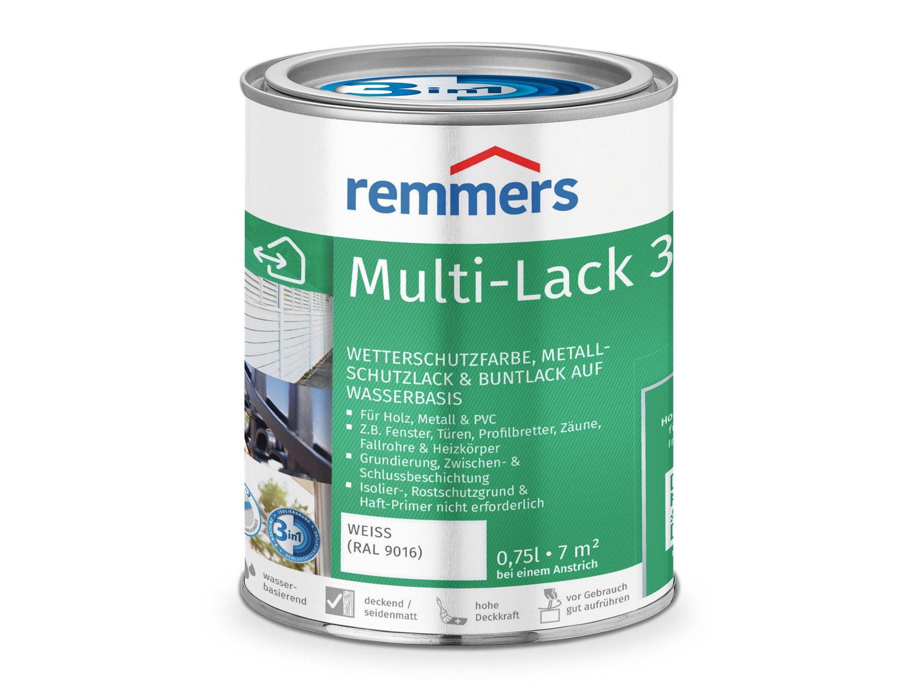 Remmers Wetterschutzfarbe Multi-Lack 3in1 anthrazitgrau (RAL 7016) 0,75 Liter