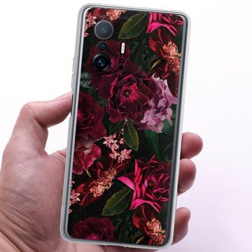 DeinDesign Handyhülle Rose Blumen Blume Dark Red and Pink Flowers, Xiaomi 11T Pro 5G Silikon Hülle Bumper Case Handy Schutzhülle