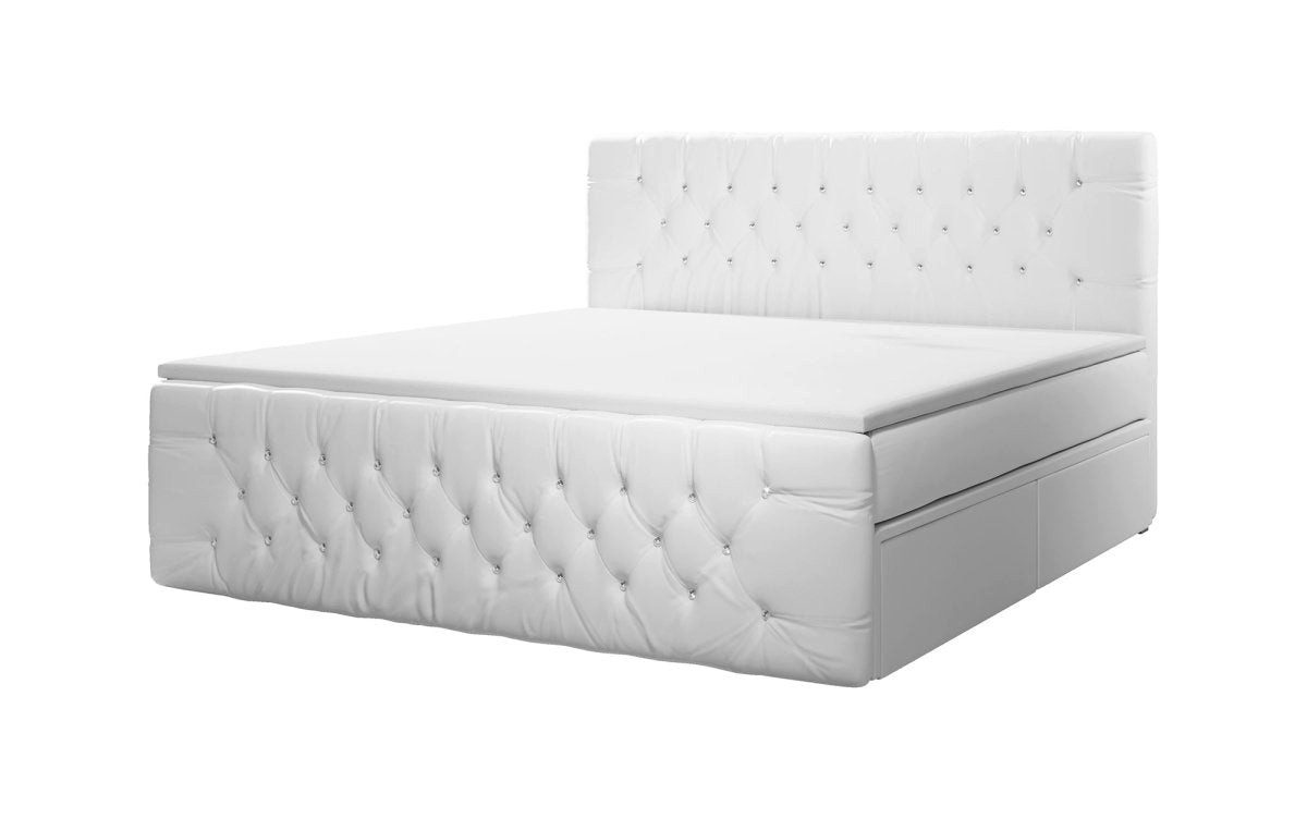 Luxusbetten24 Boxspringbett Julietta, mit Strass und Stauraum