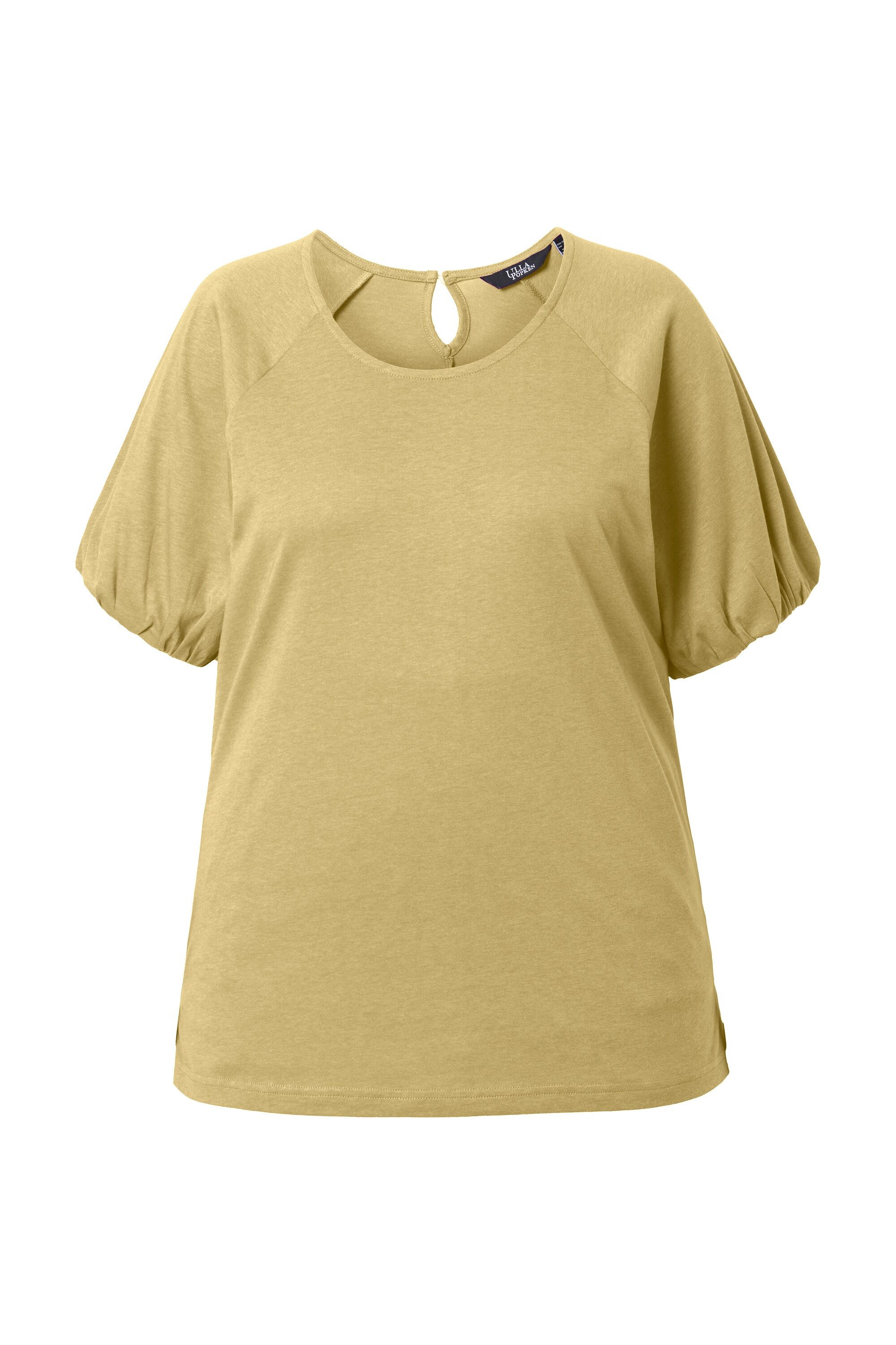 Ulla Popken T-Shirt T-Shirt Ballonärmel Rundhals Halbarm Modalmix