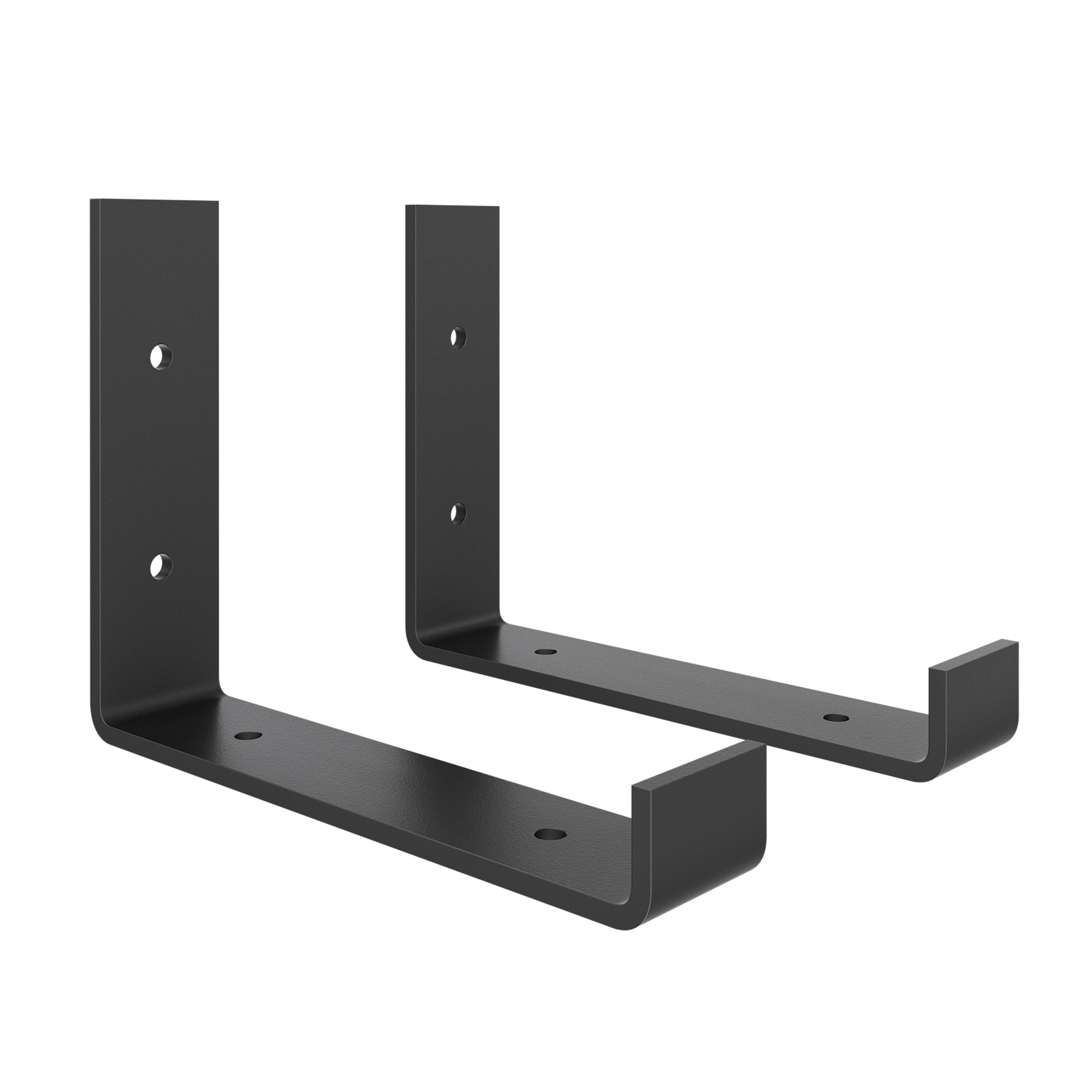 sossai® Wandregalhalter 2er Set Design Regalträger Angulo in Schwarzmatt, 2-tlg.