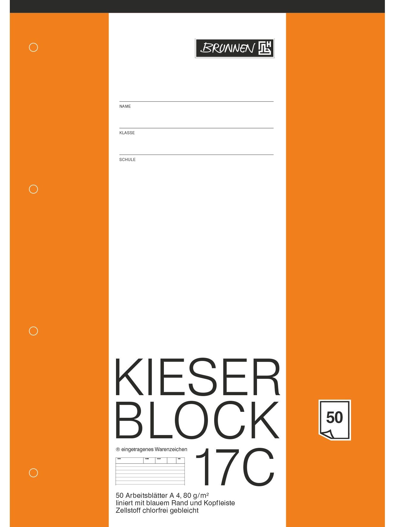 Baier & Schneider Collegeblock Block A4 Lineatur 21 50 Blatt mehrfarbig