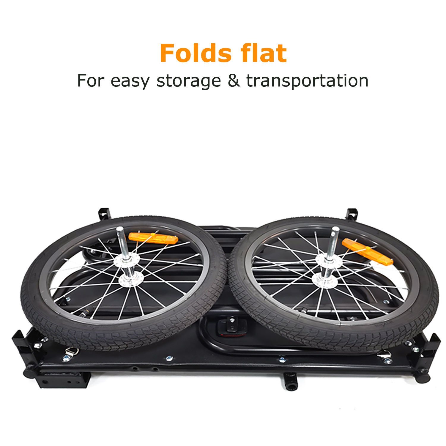 TIGGO Folding Bicycle Cargo Trailer, 70 Liter Capacity, Made of Durable Steel Frame - Large Loading Area up to 70 Liters