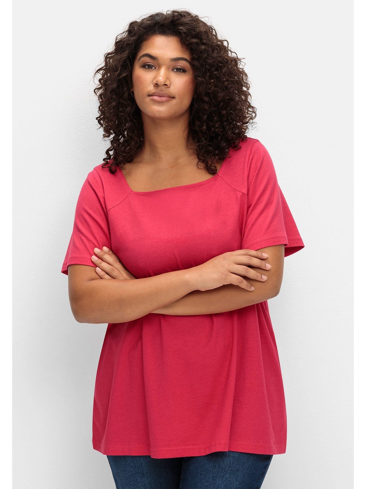 Sheego T-Shirt Große Größen mit Flügelärmeln günstig online kaufen