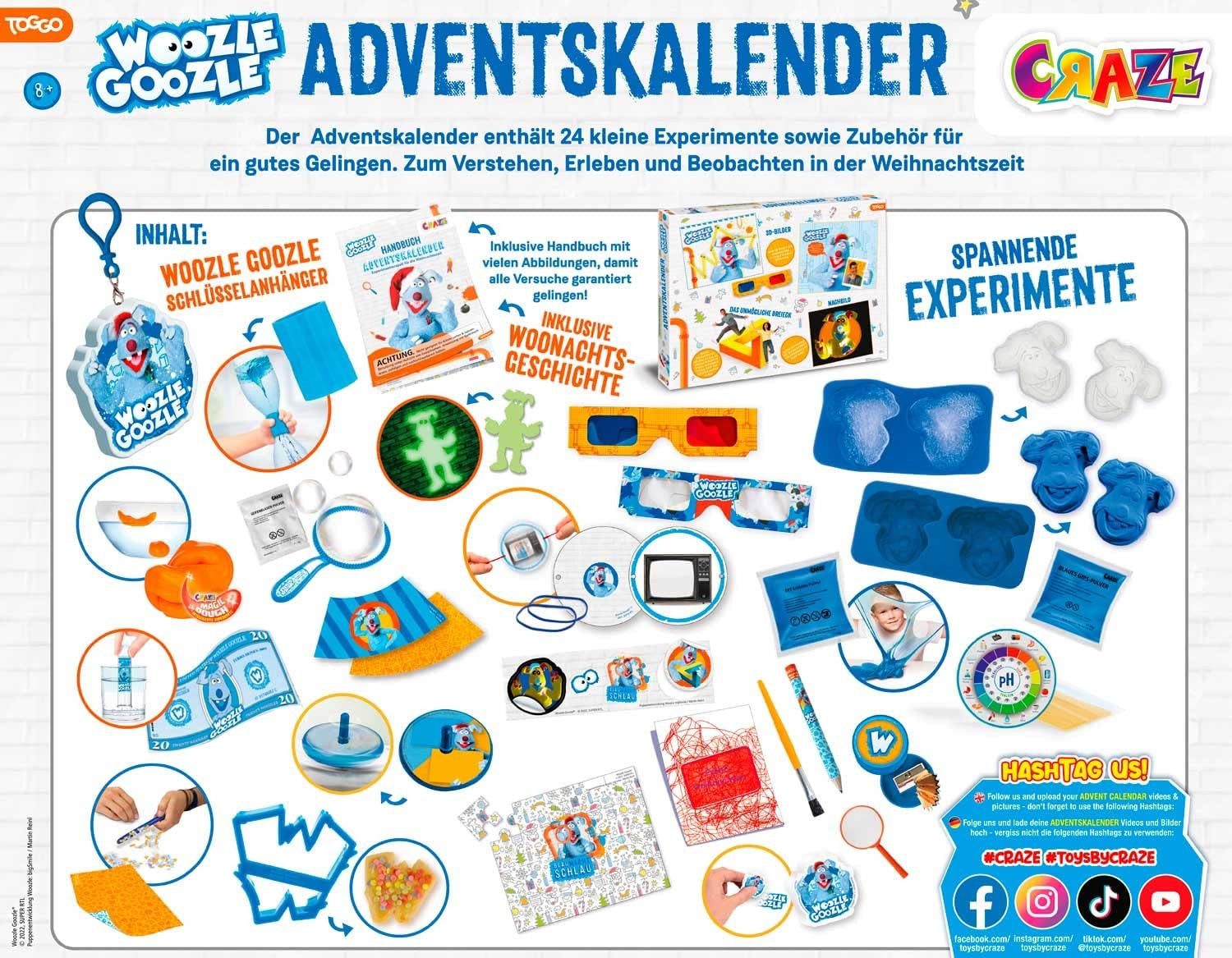 CRAZE Adventskalender CRAZE Adventskalender 2022, WOOZLE GOOZLE (24-tlg)