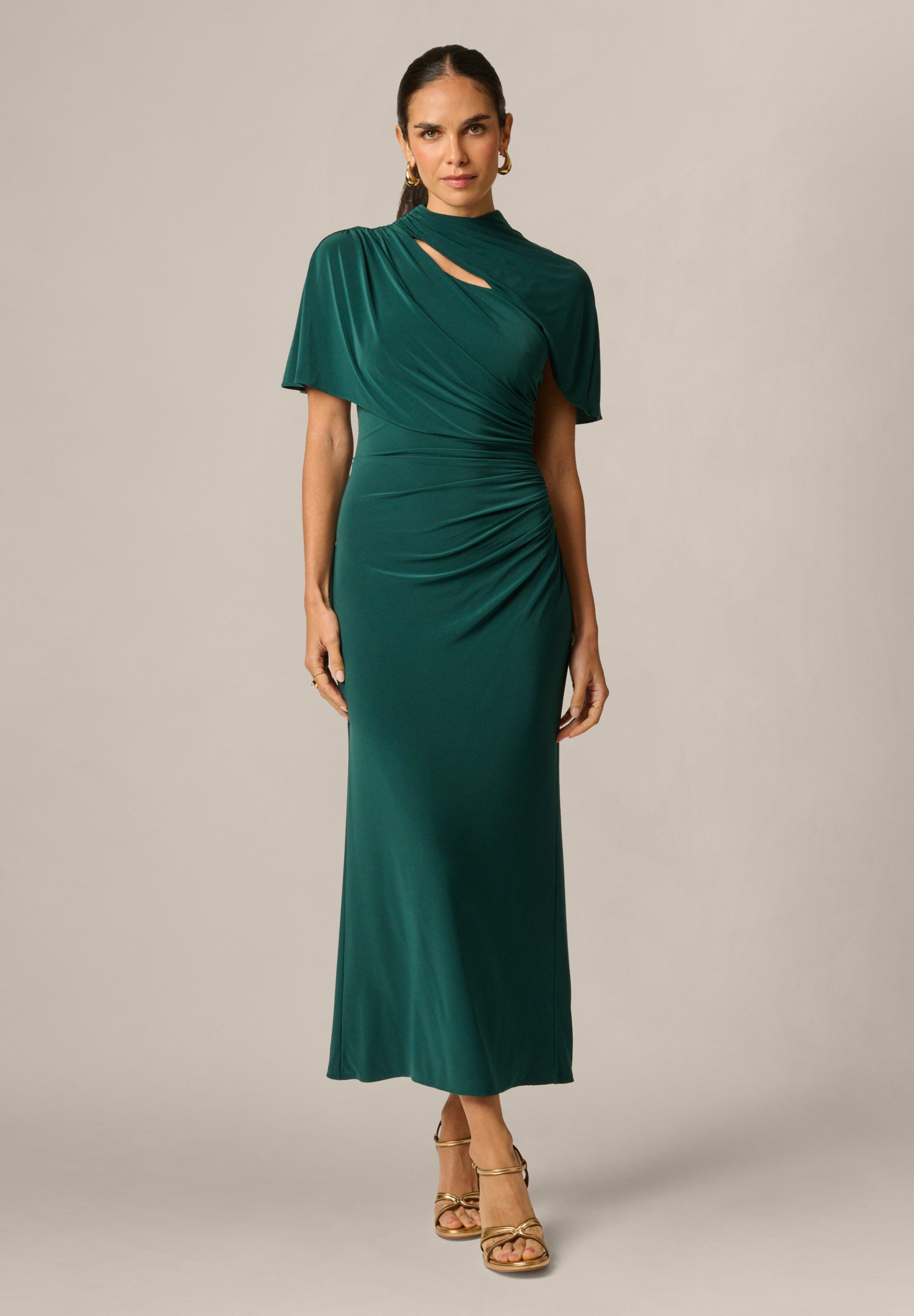 Adrianna Papell Midikleid Matte Jersey Ankle Dress Matter Jersey-Kleid in Knöchellänge mit drapierten Details
