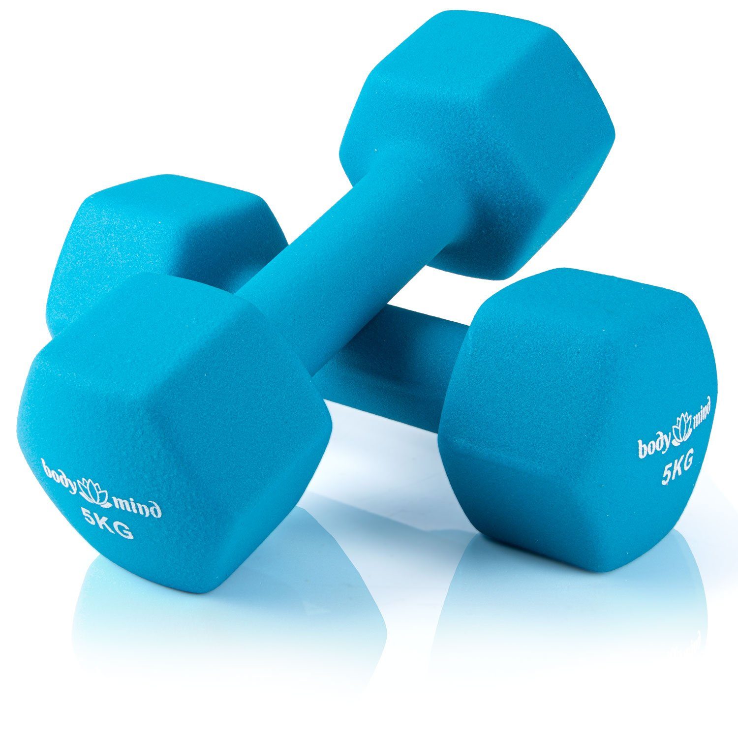 Body & Mind Hantel-Set Gymnastikhanteln Kurzhanteln, (Dumbbells, Effektives Krafttraining), Fitness Workout für Zuhause 2 x 5 kg | 