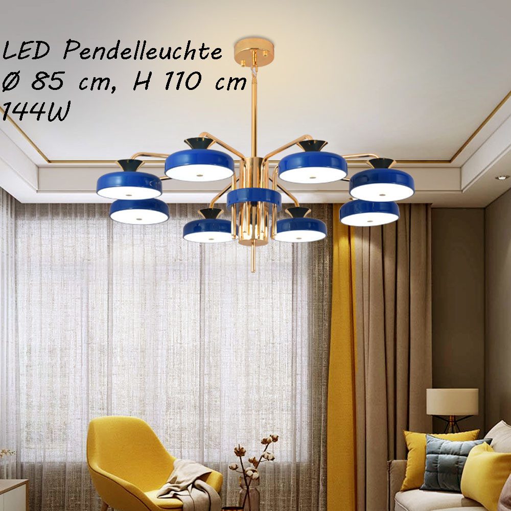 Eurohandisplay LED Pendelleuchte LED Hängelampe 818 Fernbedienung dimmbar Lichtfarbe einstellbar, LED fest integriert, Warmweiß bis Kaltweiß, Lichtfarbe und Helligkeitn stufenlos einstellbar
